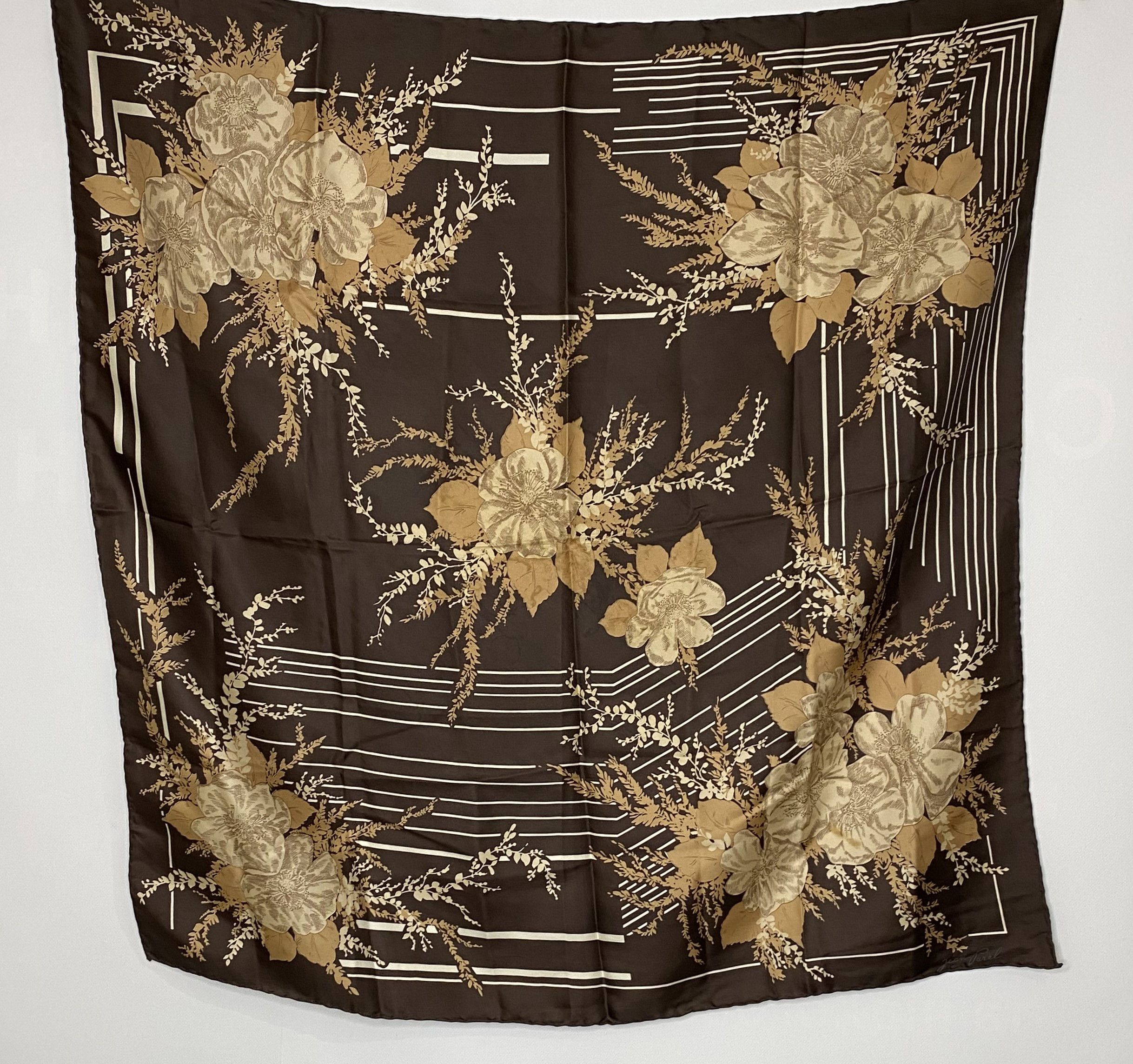 Vintage VINTAGE 90’S JEAN PAREL SCARF SILK FLORAL PRINT Size ONE SIZE - 1 Thumbnail