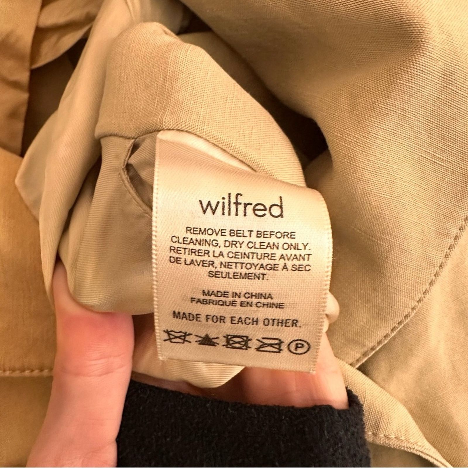 Aritzia Wilfred Phase Trench Coat – Light Birch (Tan/Cream) – Size S Size S / US 4 / IT 40 - 11 Thumbnail