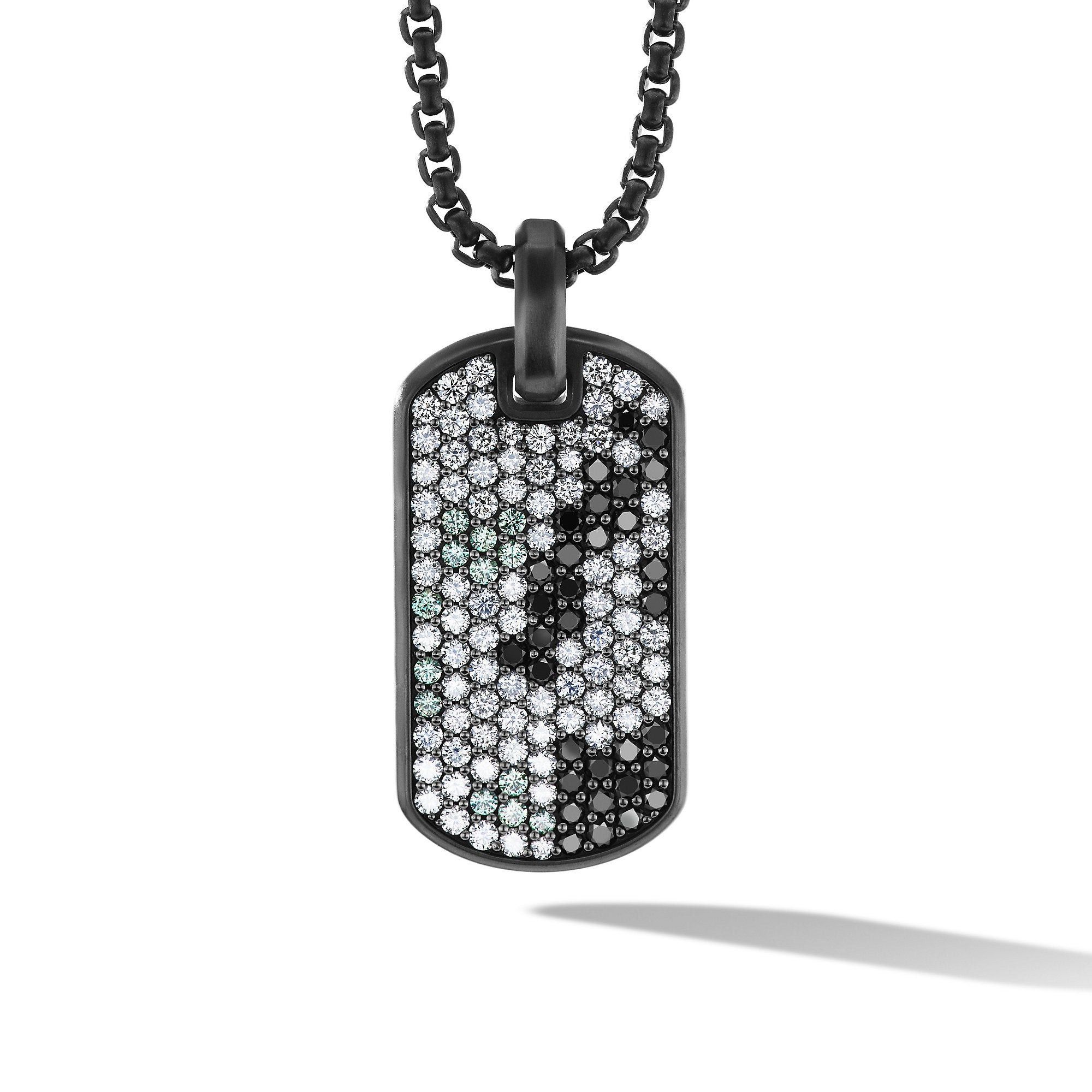 David Yurman o1w1db10526 D25078M /Size 8/Chevron Tag in Black/Grey Size ONE SIZE - 1 Thumbnail