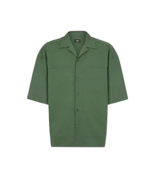 Fendi o1s1wg110126 Heavy Cotton Jungle Shirt in Green Size US M / EU 48-50 / 2 - 1 Preview