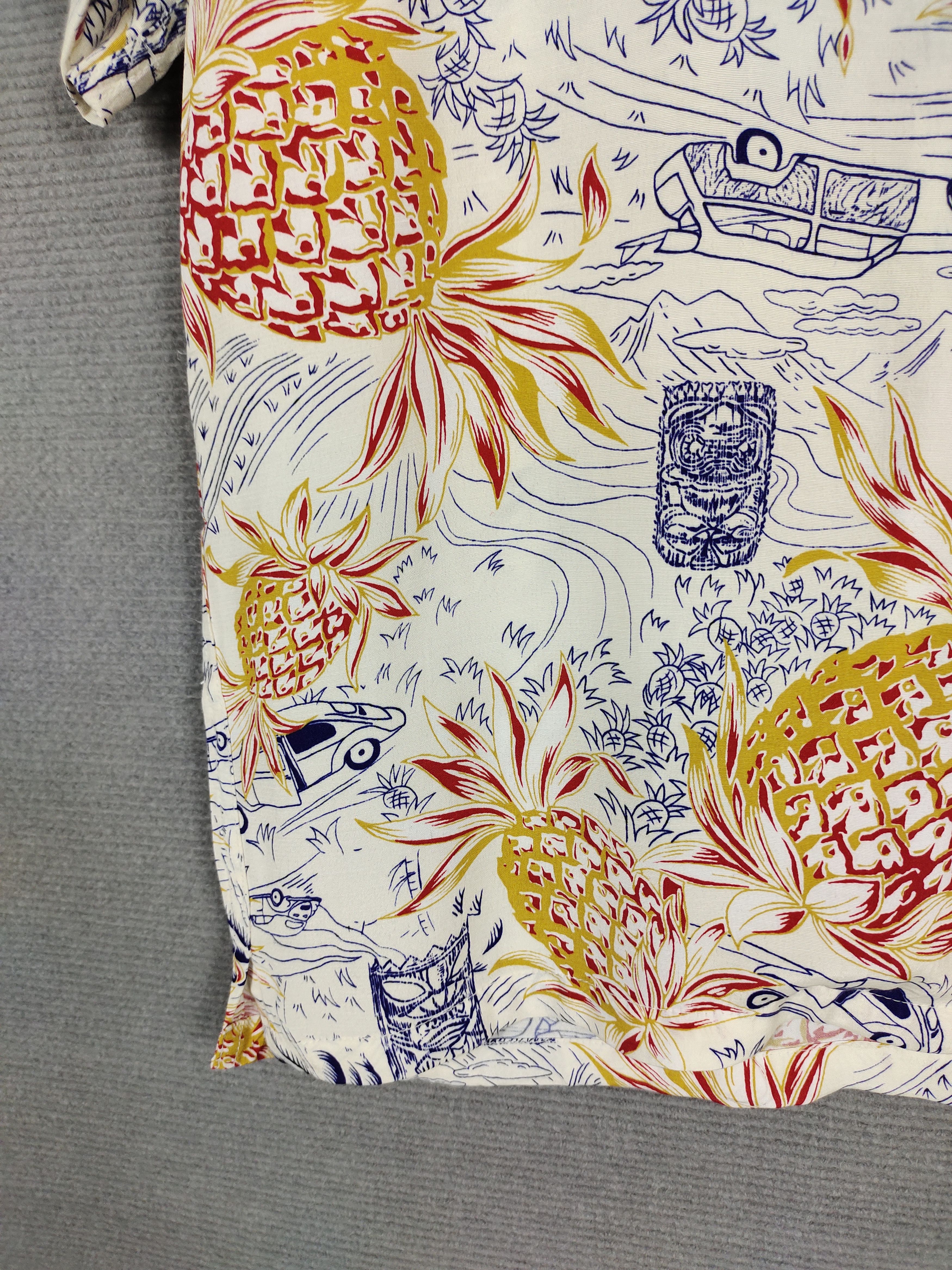 Sun Surf Japanese Hawaiian Pair Shine Pineapple Rayon Crepe Shirt Size US L / EU 52-54 / 3 - 5 Thumbnail