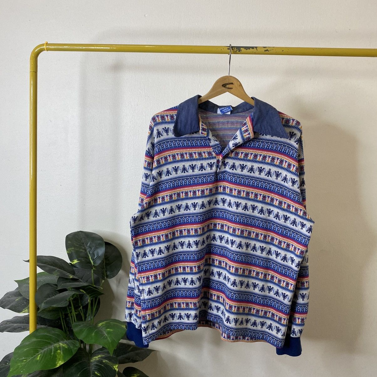 Ocean Pacific Vintage 90s Ocean Pacific Surf Native Motive LS Polo Tshirt Size US XL / EU 56 / 4 - 1 Thumbnail
