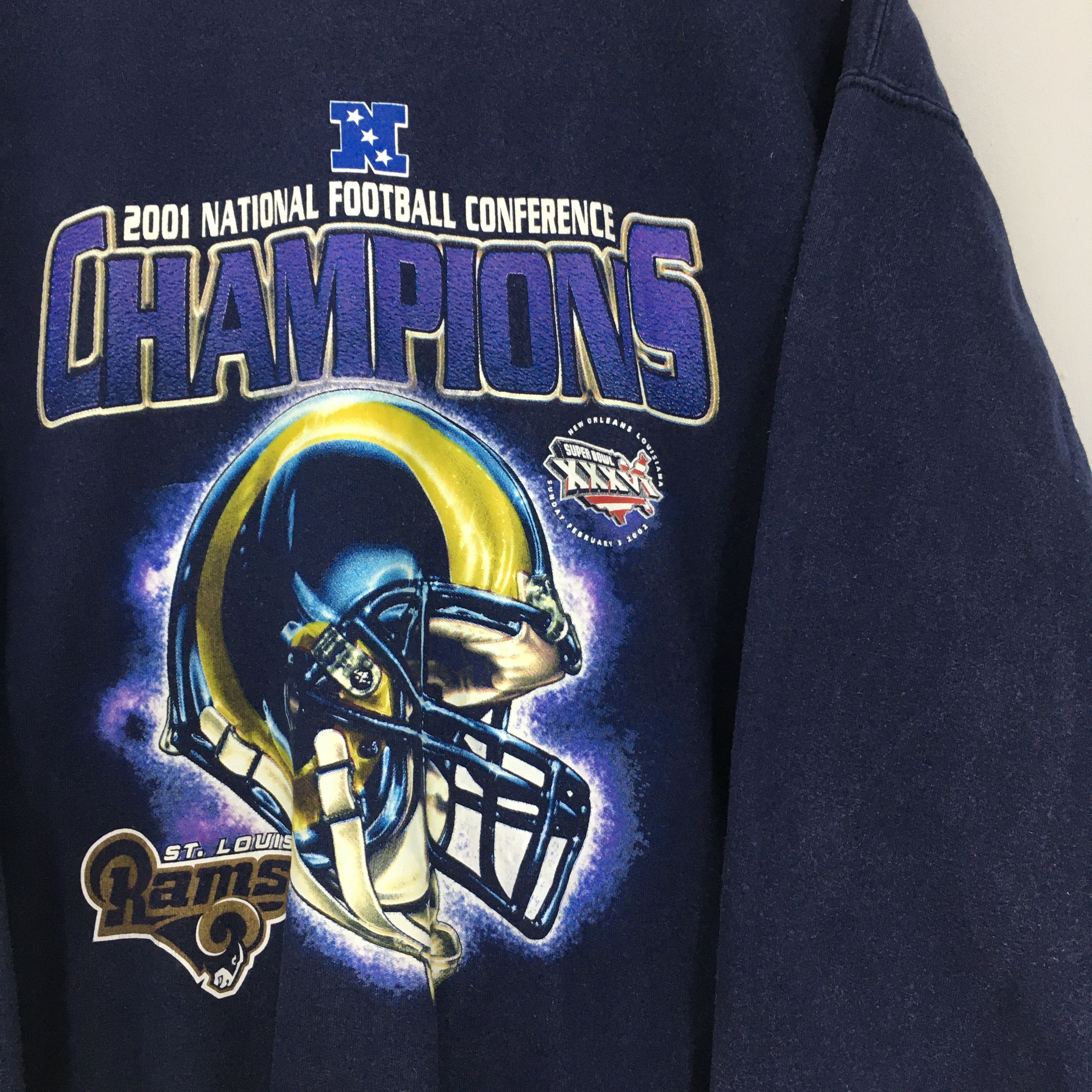 NFL × Vintage Vintage Y2K St Louis Rams Nfl Boxy Sweatshirt Large Size US L / EU 52-54 / 3 - 2 Thumbnail