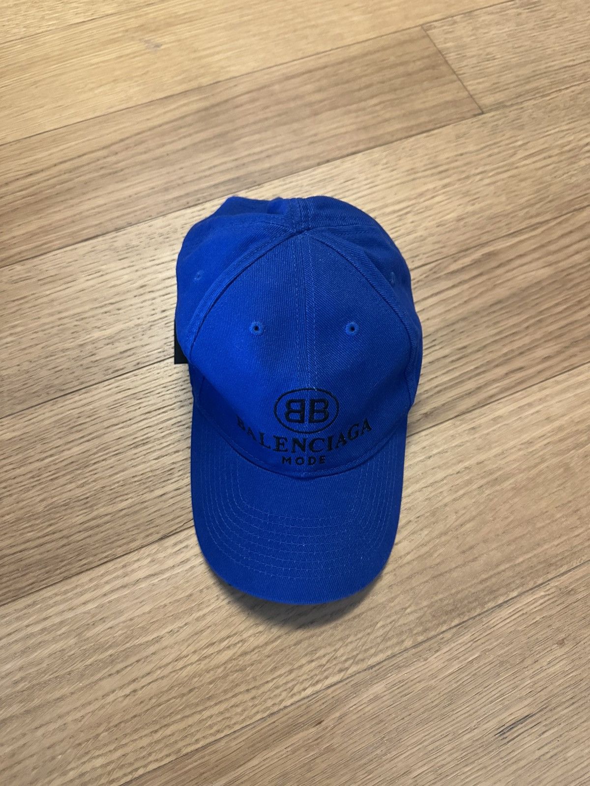 Balenciaga blue hat with logo