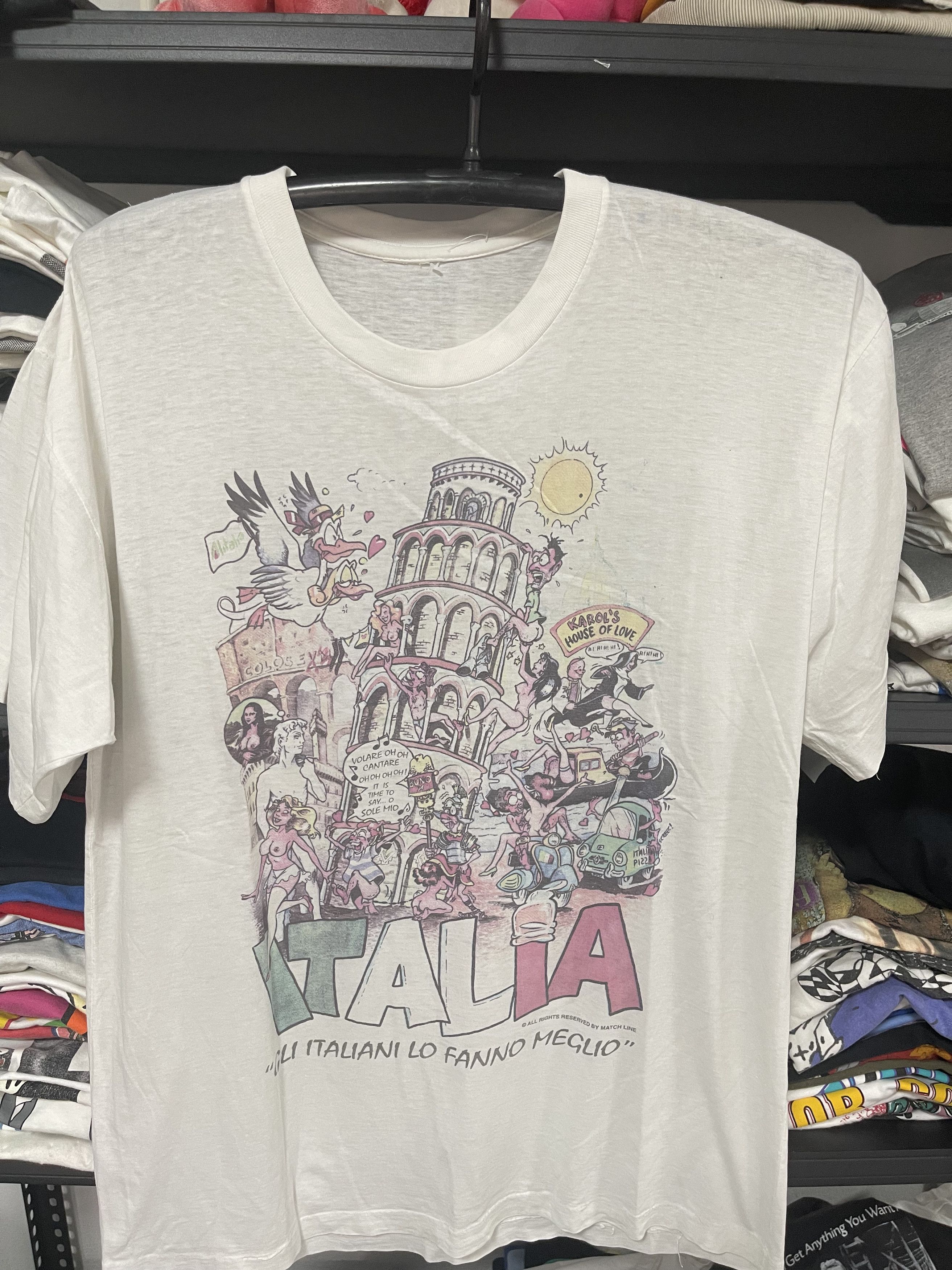 Vintage Vintage Match Line Parody 18+ ITALY Tee Size US L / EU 52-54 / 3 - 9 Thumbnail