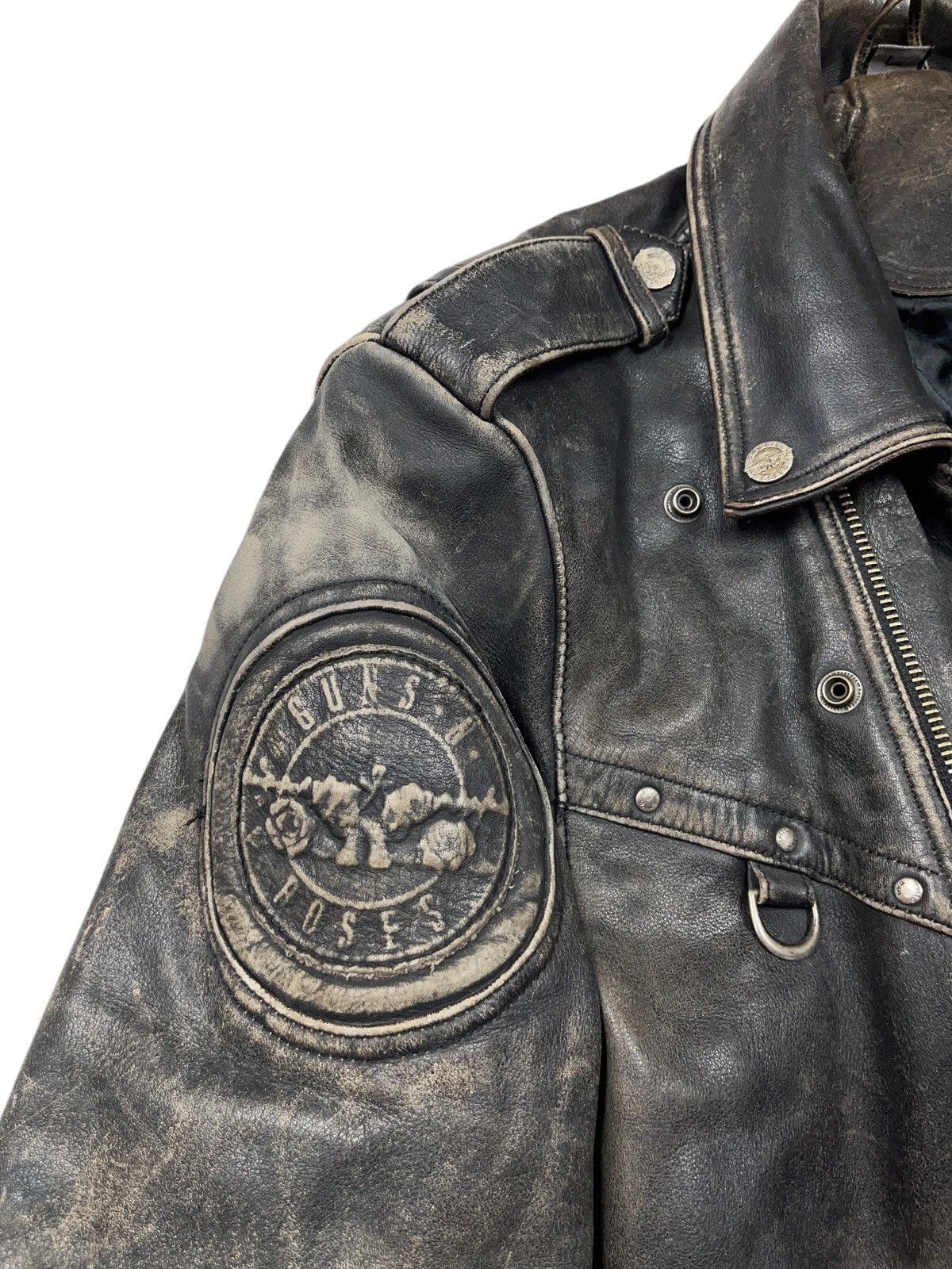 Brockum Vintage 1994 Guns n Roses Distressed Leather Biker Jacket Size US L / EU 52-54 / 3 - 14 Thumbnail