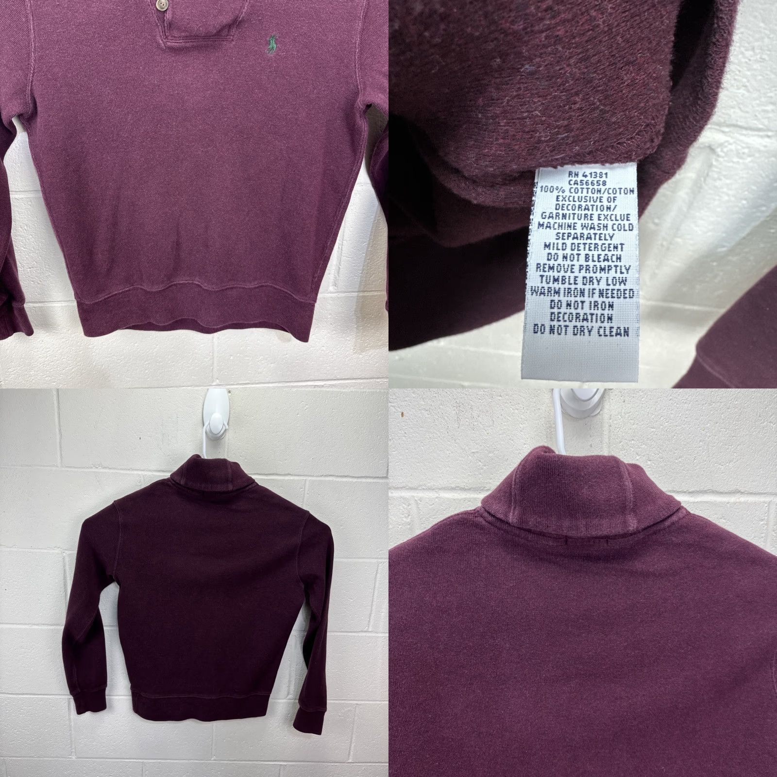 Polo Ralph Lauren Polo Ralph Lauren Sweater Mens Small Maroon Asymmetric Shawl Collar Long Sleeve Size US S / EU 44-46 / 1 - 8 Thumbnail