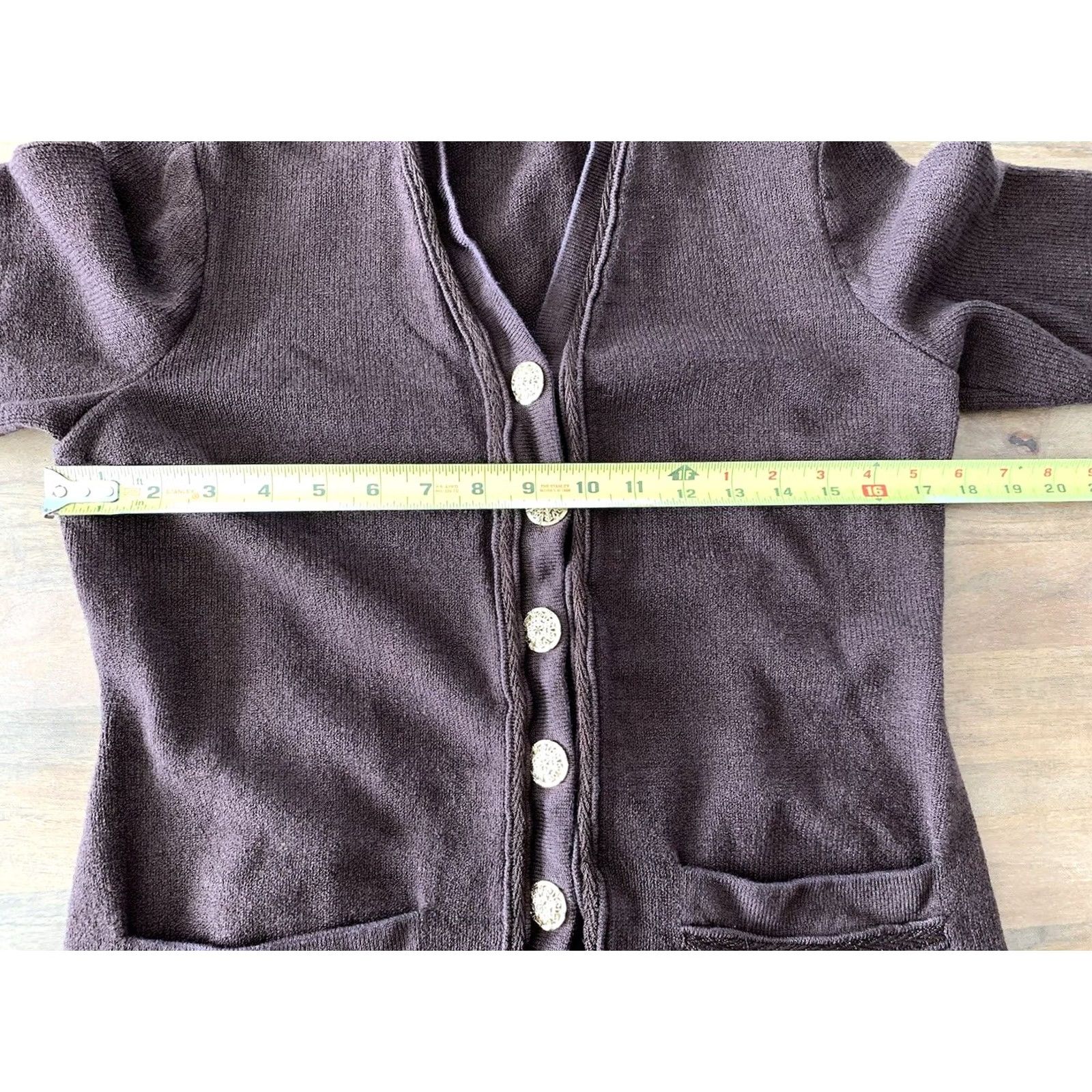 Vintage VINTAGE St John Cardigan Sweater Brown 80s 90s Pockets Buttons Knit Women Size 4 Size S / US 4 / IT 40 - 6 Thumbnail