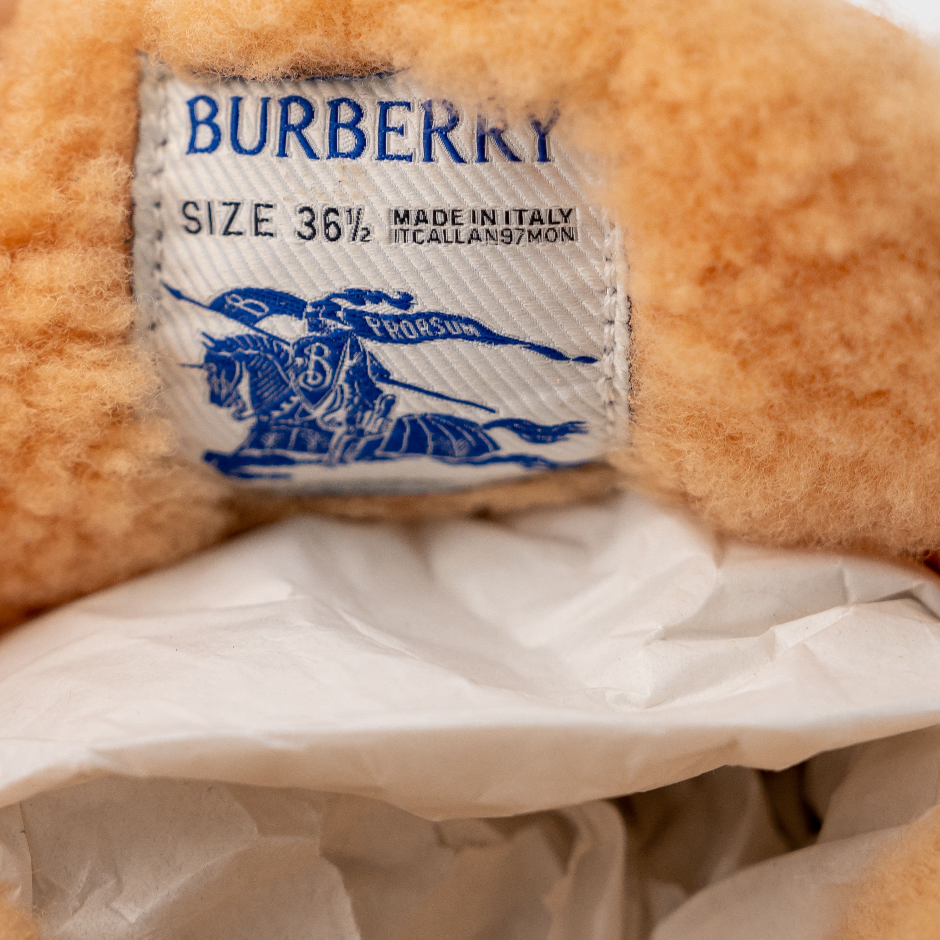 Burberry size 6.5us Burberry Stony fur lined suede mules peach orange Size US 6.5 / IT 36.5 - 8 Thumbnail