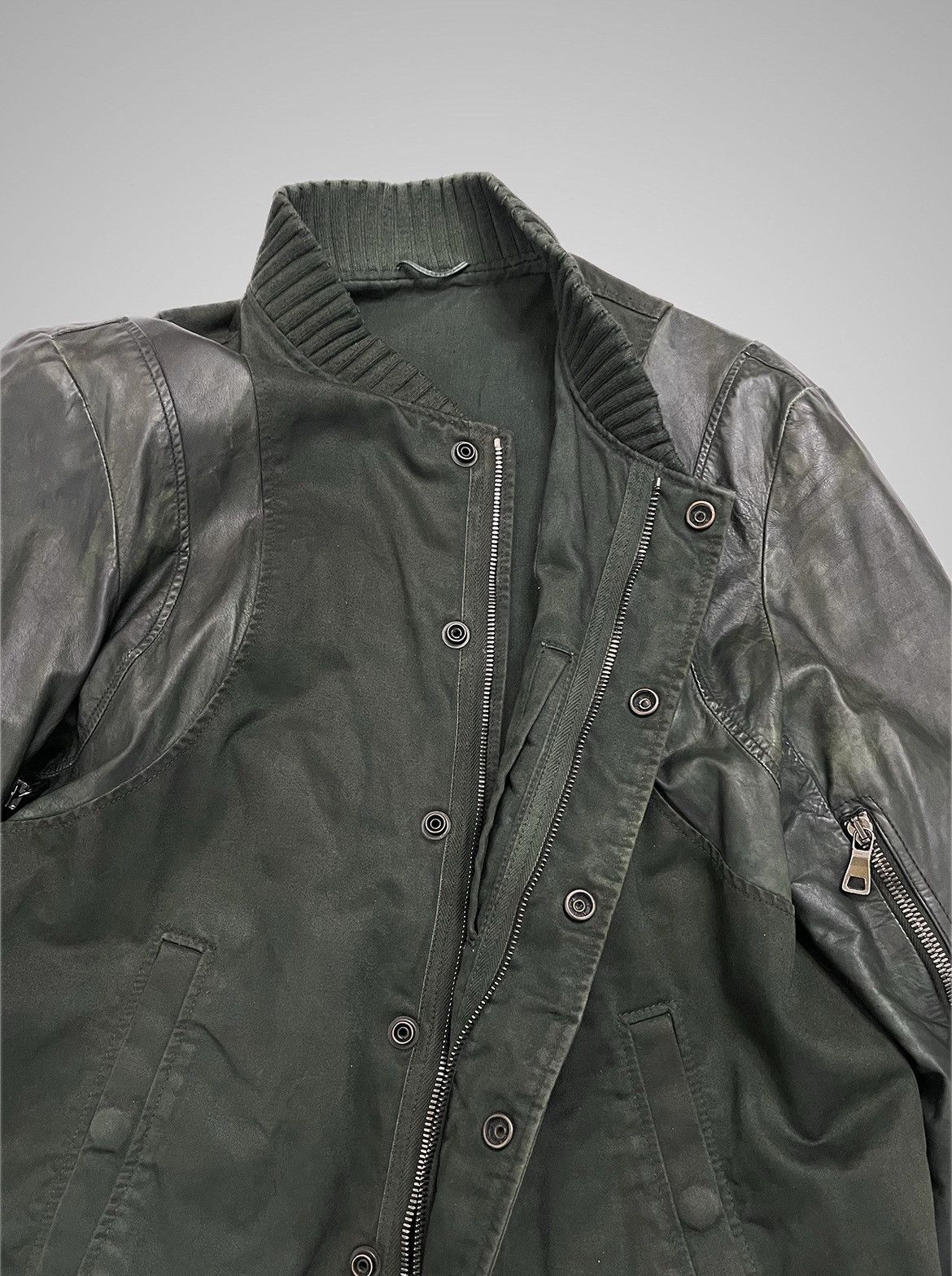 Balmain DECARNIN Balmain SS11 LEATHER AND CANVAS Teddy Jacket RARE Size US M / EU 48-50 / 2 - 4 Thumbnail
