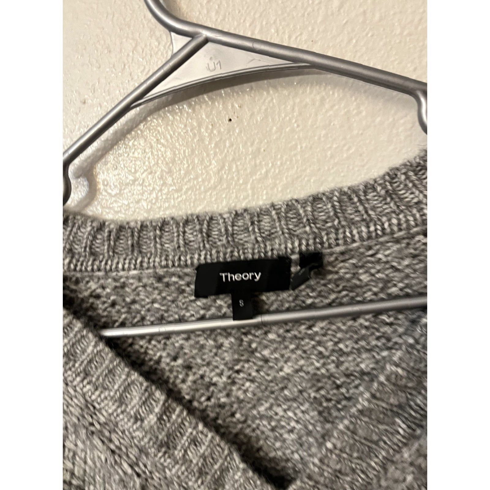 Theory Theory V Neck Sweater Women’s Small Gray Pullover Cotton Wool Blend Size S / US 4 / IT 40 - 2 Thumbnail