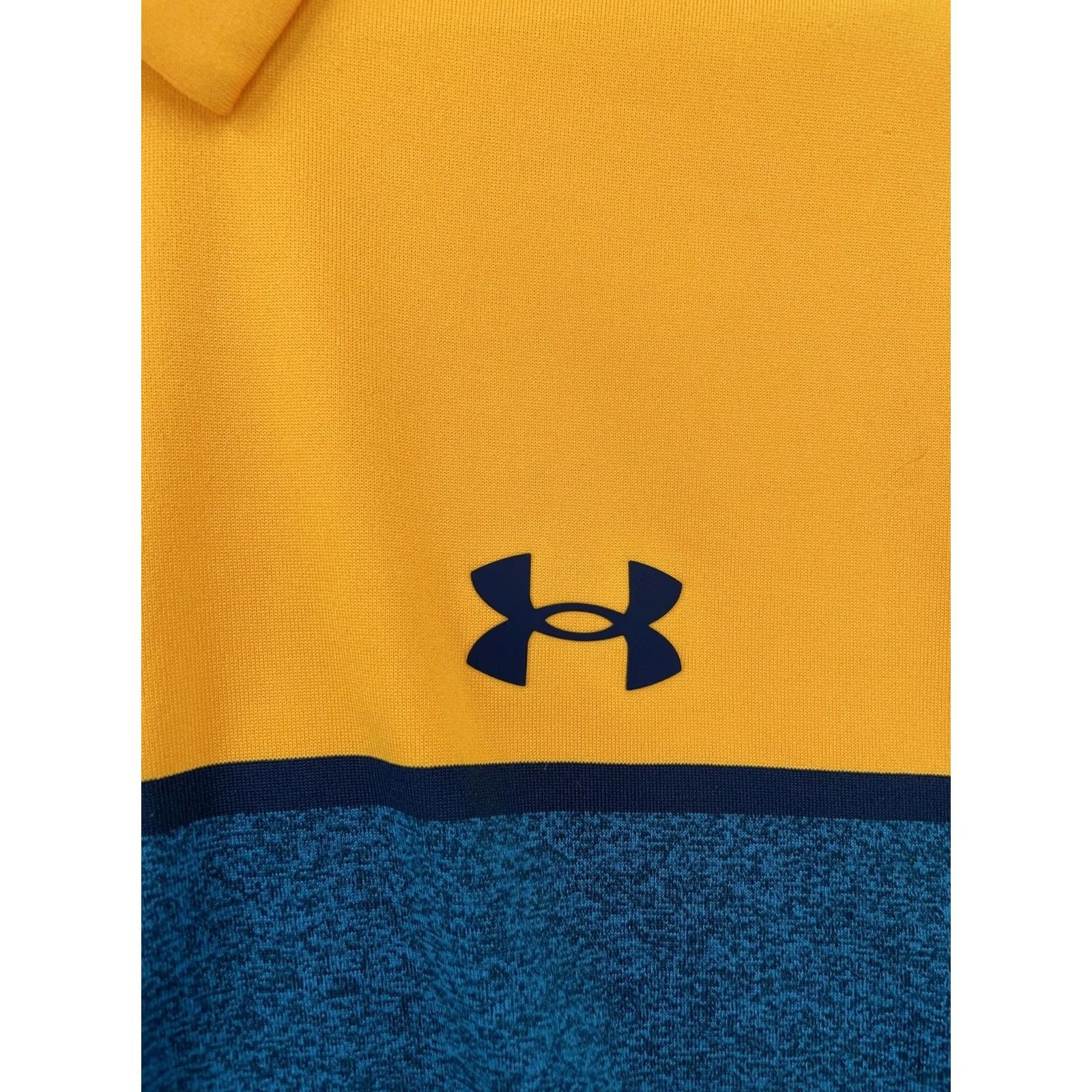 Under Armour Under Armour Polo Shirt Mens XL Colorblock Yellow Blue HeatGear Collared Shirt Size US XL / EU 56 / 4 - 4 Thumbnail