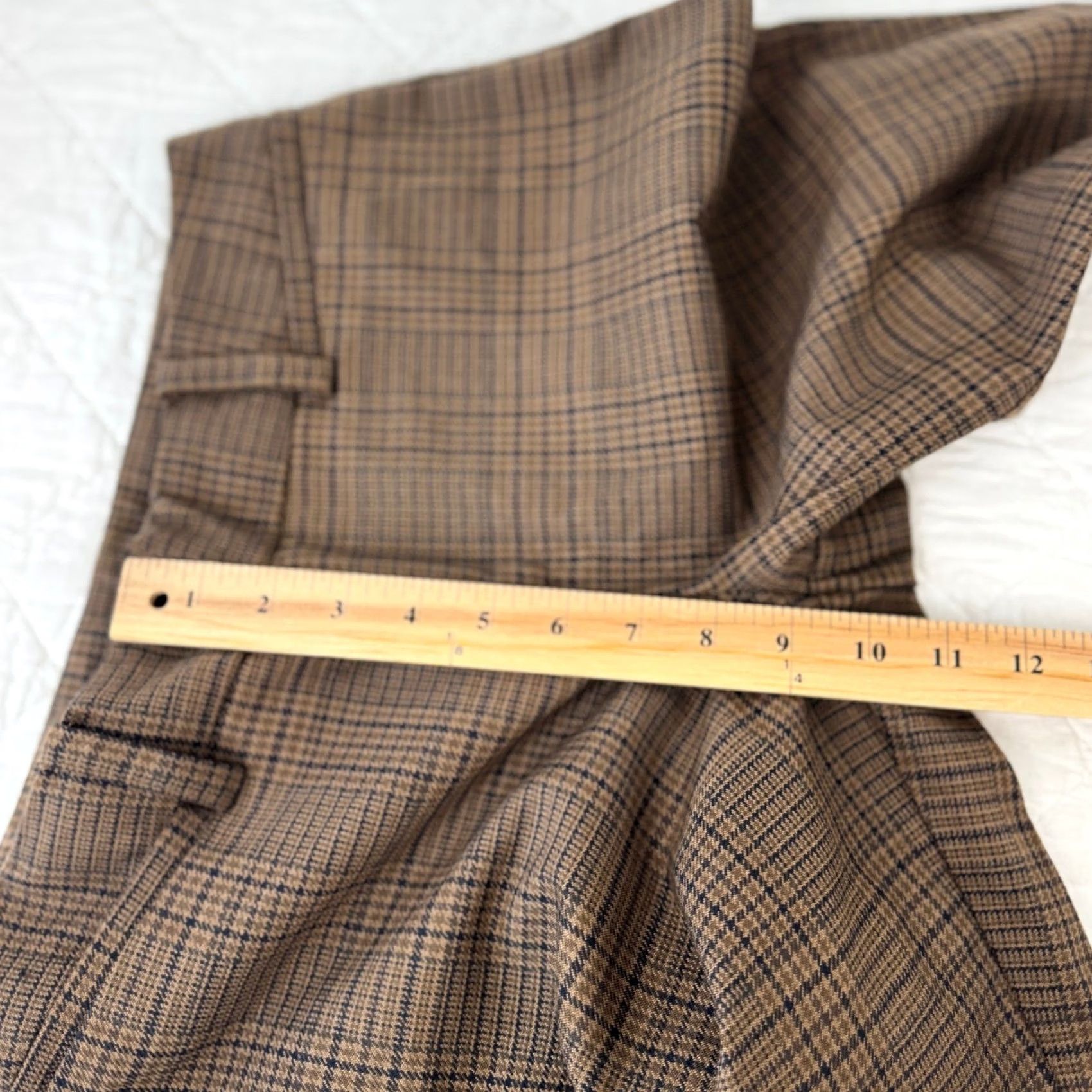 Urban Outfitters Urban Outfitters Brown Plaid Flare Leg Trousers Mid Rise Career Pants Womens Size 2 Size 26" / US 2 / IT 38 - 7 Thumbnail