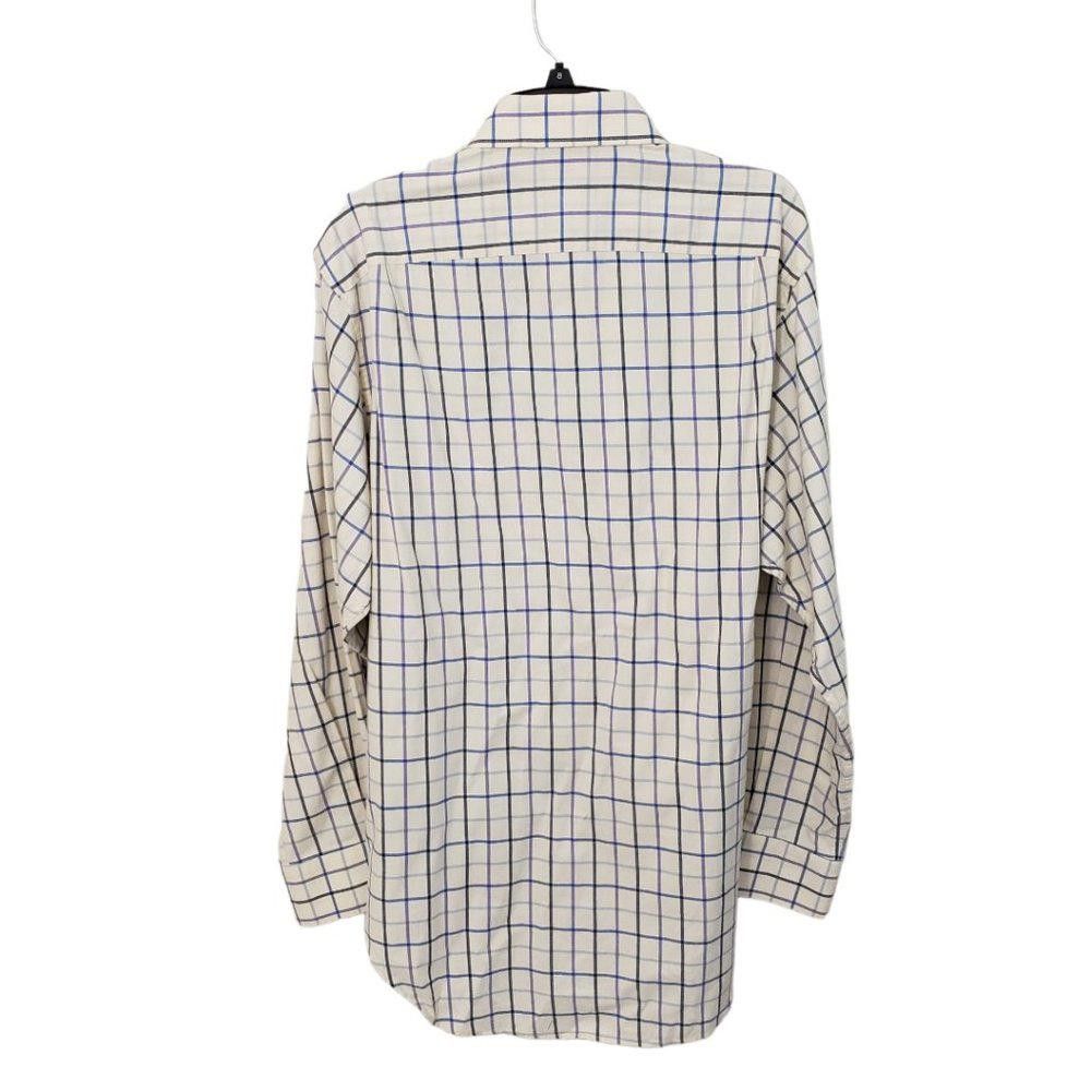 Designer CT464a Peter Christian Plaid Yellow & Blue Shirt XL Size 44R - 2 Thumbnail