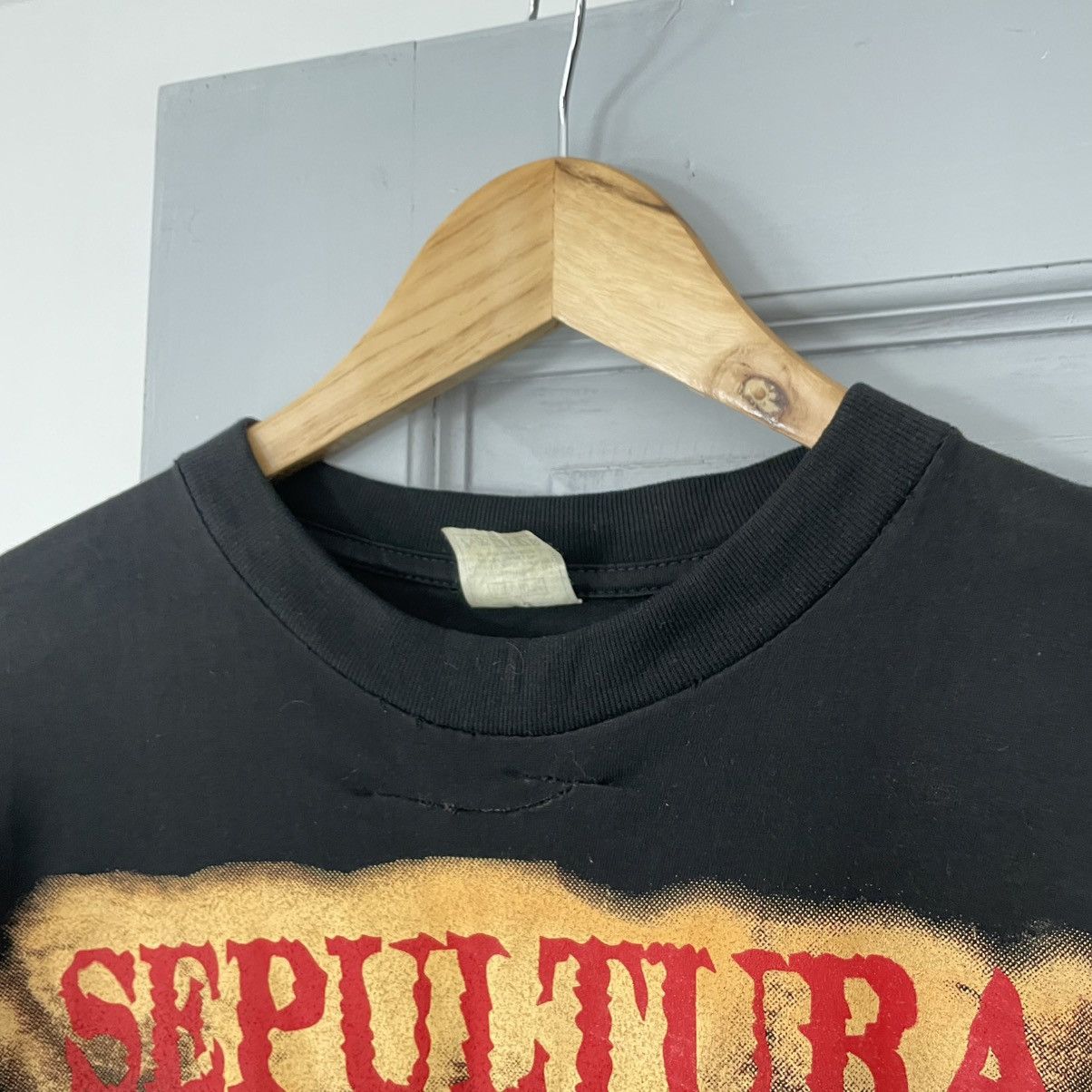 Band Tees × Vintage 🔥Ultra Rare🔥Vintage 90’s Sepultura Chaos Ad T-shirts Size US M / EU 48-50 / 2 - 5 Thumbnail