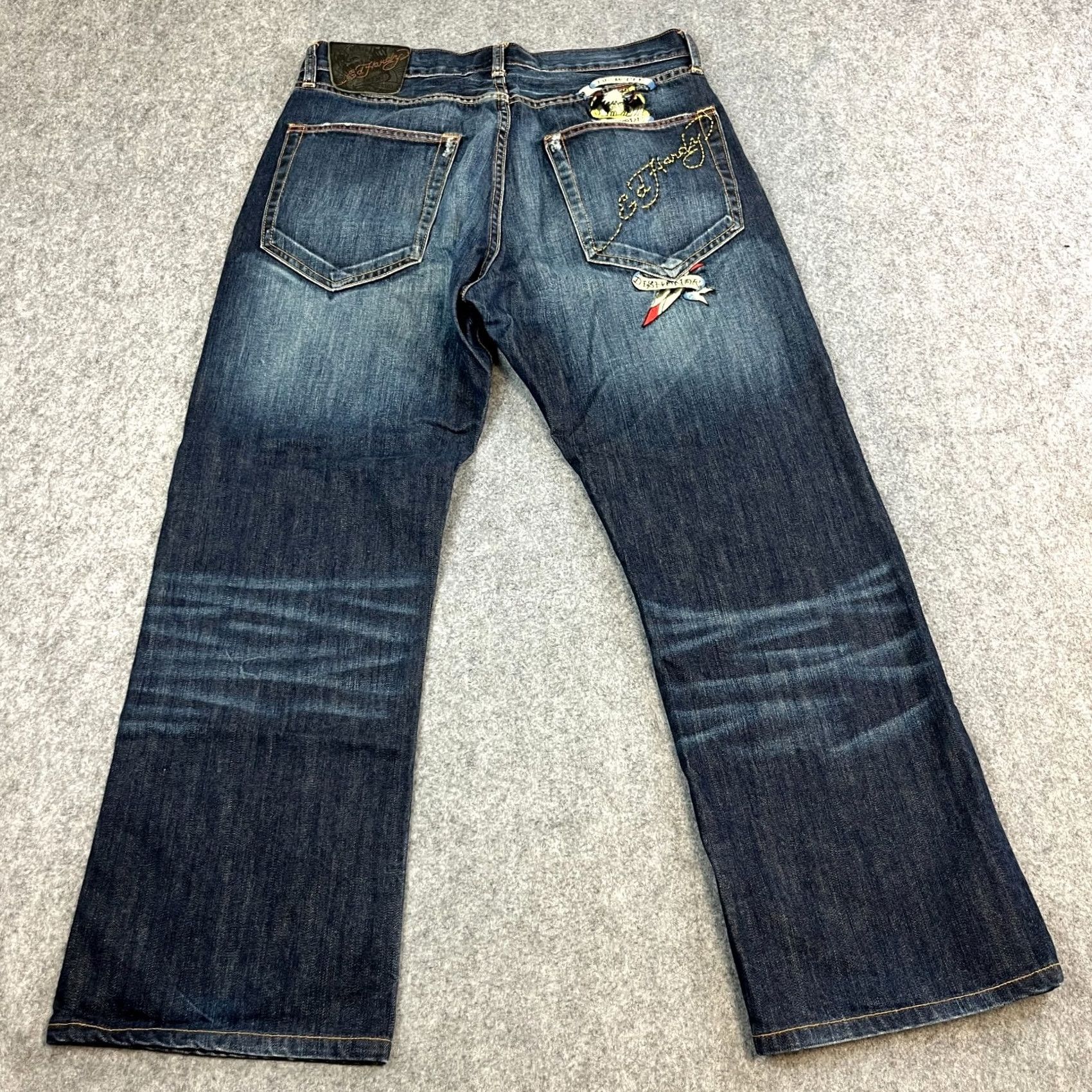 Ed Hardy Ed Hardy Jeans Bootcut Mens Regular 34 Blue Dark Wash 5-Pocket Denim Vintage? No 30 Inside Leg 30 in 34 in WC Size US 34 / EU 50 - 2 Thumbnail