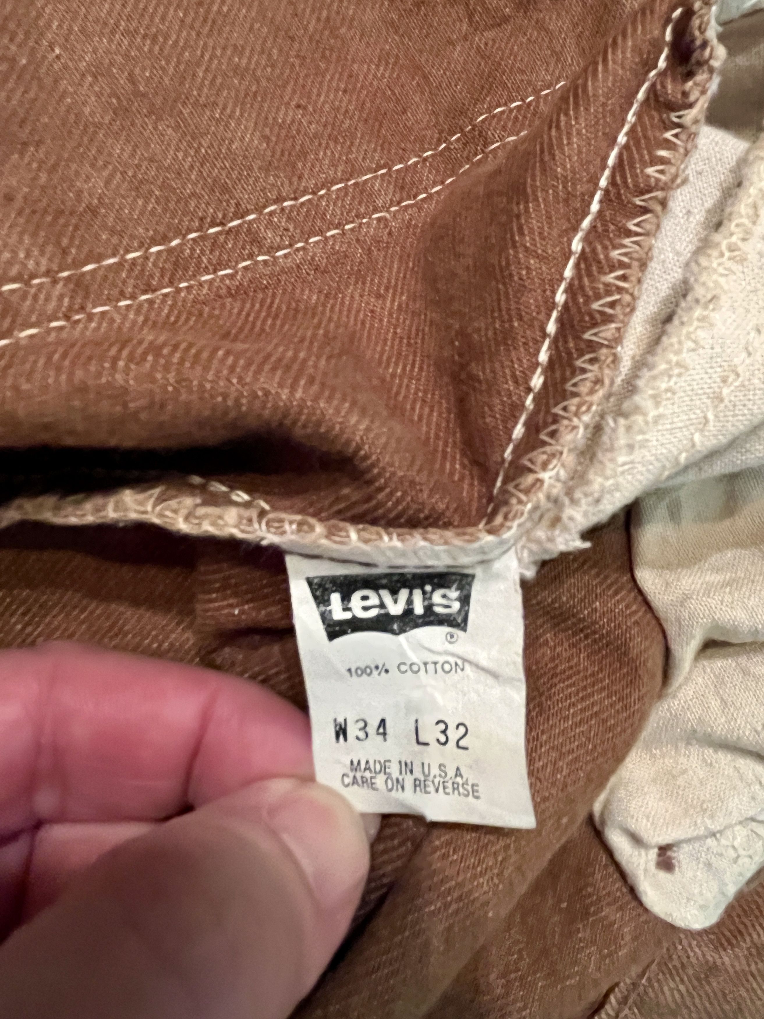 Levi's Vintage Clothing Vtg Levi’s 550 Made in USA Brown Denim Relaxed Fit 34x32 Size US 34 / EU 50 - 10 Thumbnail