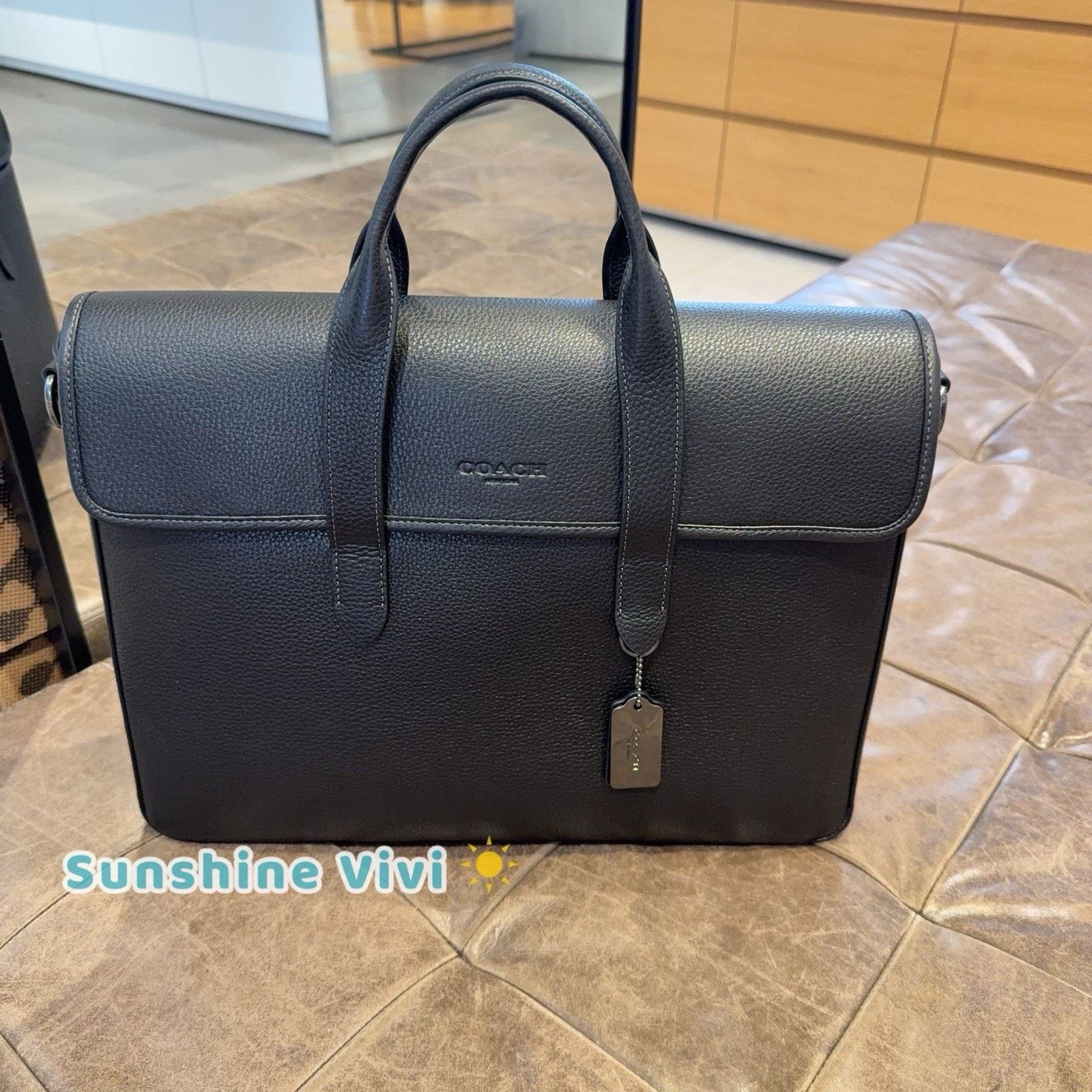 Coach NWT Coach Sullivan Portfolio Brief In Black Leather C9875 Size ONE SIZE - 12 Thumbnail