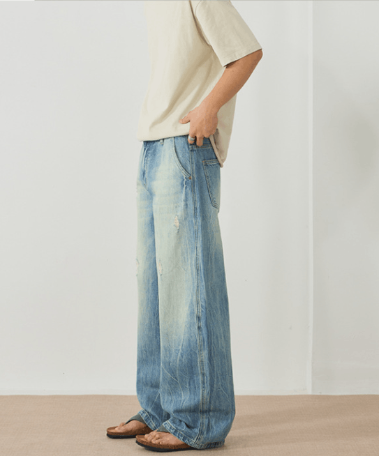 Japanese Brand × Jean Men's lightning pattern street baggy ripped scimitar jeans Size US 32 / EU 48 - 3 Thumbnail