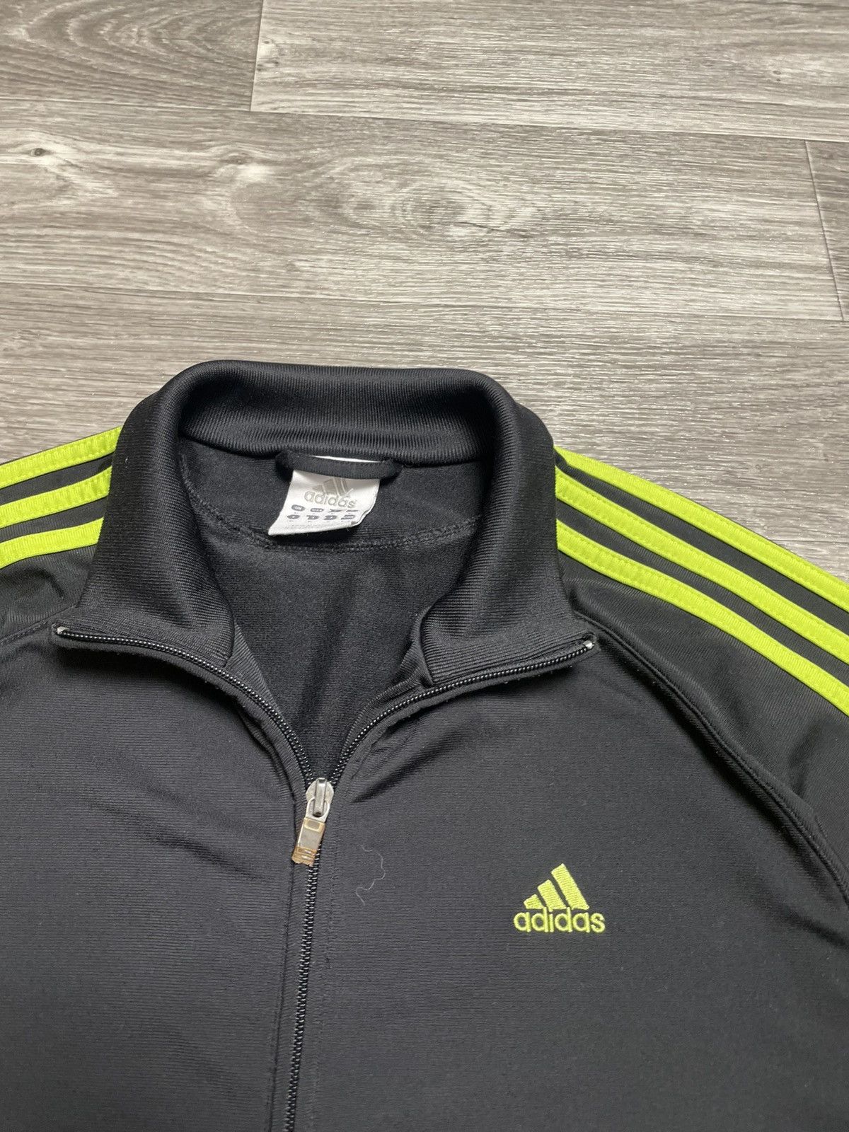 Adidas Track Jacket Black Neon 3-Stripes City Skyline Print