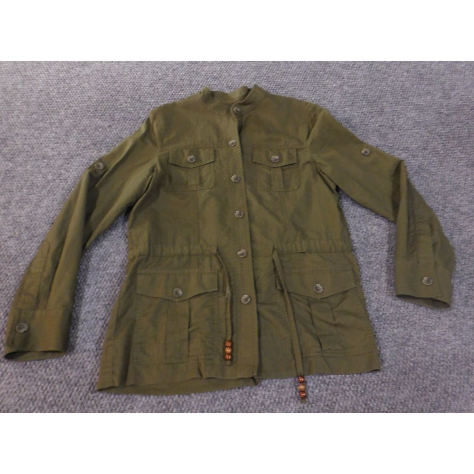 Jones New York Jones New York Jacket Women's S Green Lightweight Cotton Knit Zip Pocket Utility Casual Sports Modern Basic Jacket Size S / US 4 / IT 40 - 2 Thumbnail
