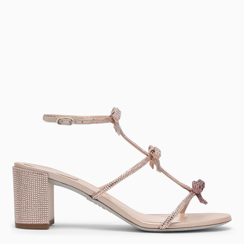 image of Rene Caovilla Pink Sandal With Bows, Women's (Size 8)