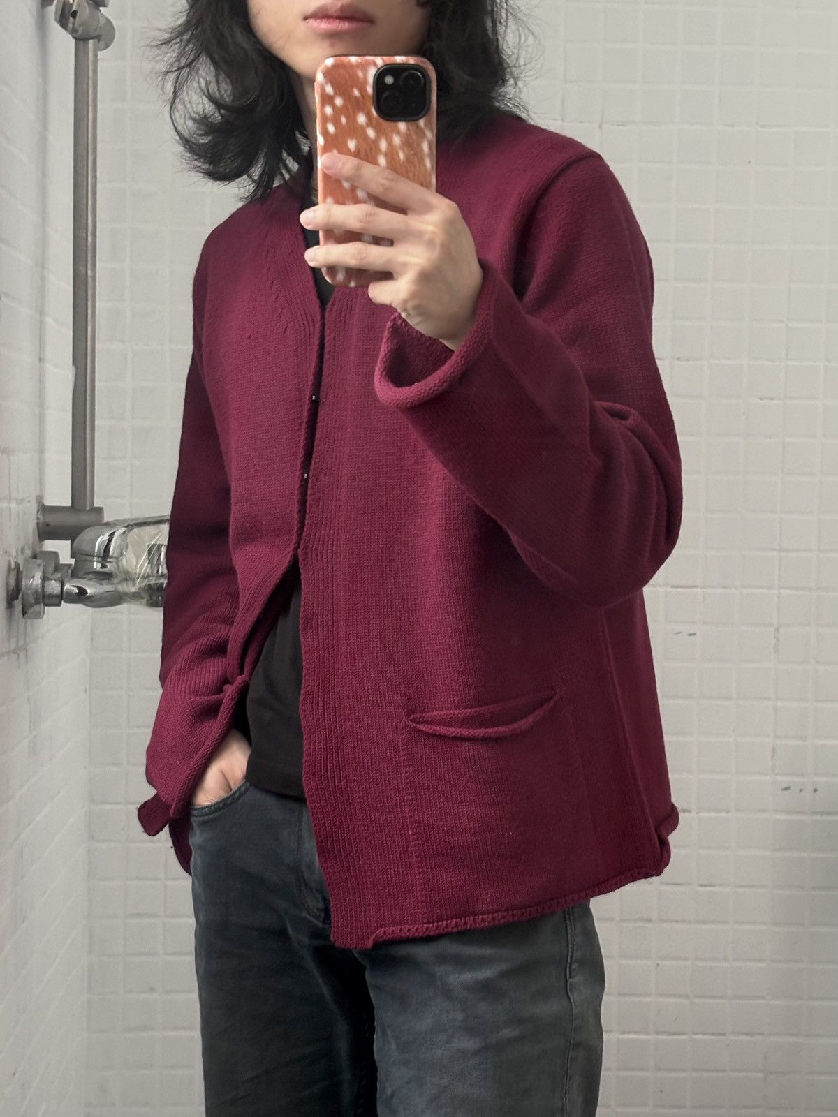 Comme des Garcons Homme Plus Comme Des Garçons | AW2000 Bordeaux Red Sweater Size US M / EU 48-50 / 2 - 2 Thumbnail