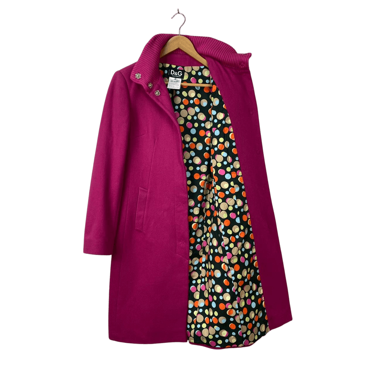 Dolce & Gabbana VINTAGE DOLCE&GABBANA ARCHIVE FUCHSIA BOILED WOOL SWING COAT Size S / US 4 / IT 40 - 12 Thumbnail
