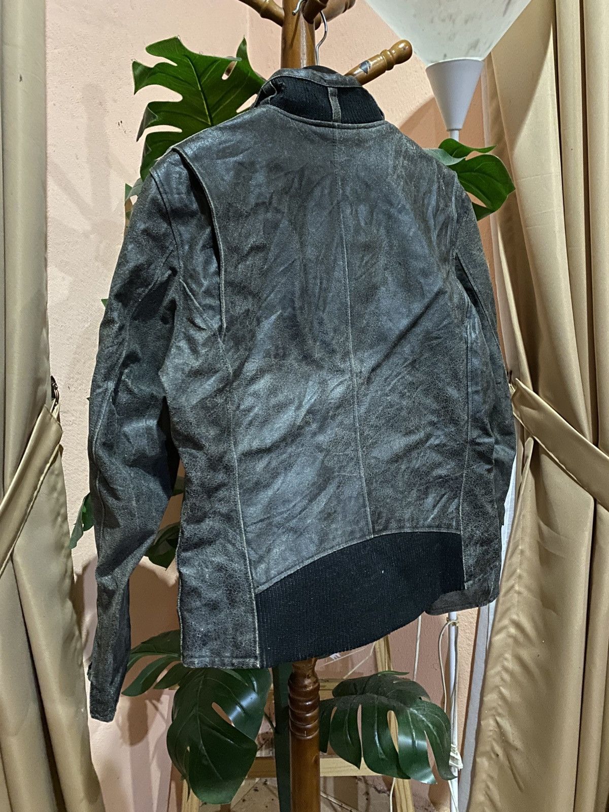 Boycott Vintage BOYCOTT Distressed Gray Leather Jacket Minimalist Size US M / EU 48-50 / 2 - 12 Thumbnail