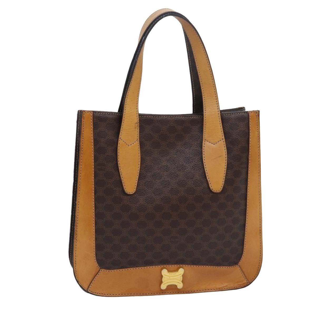 Celine CELINE Macadam Canvas Hand Bag Pvc Leather Brown Size ONE SIZE - 1 Thumbnail