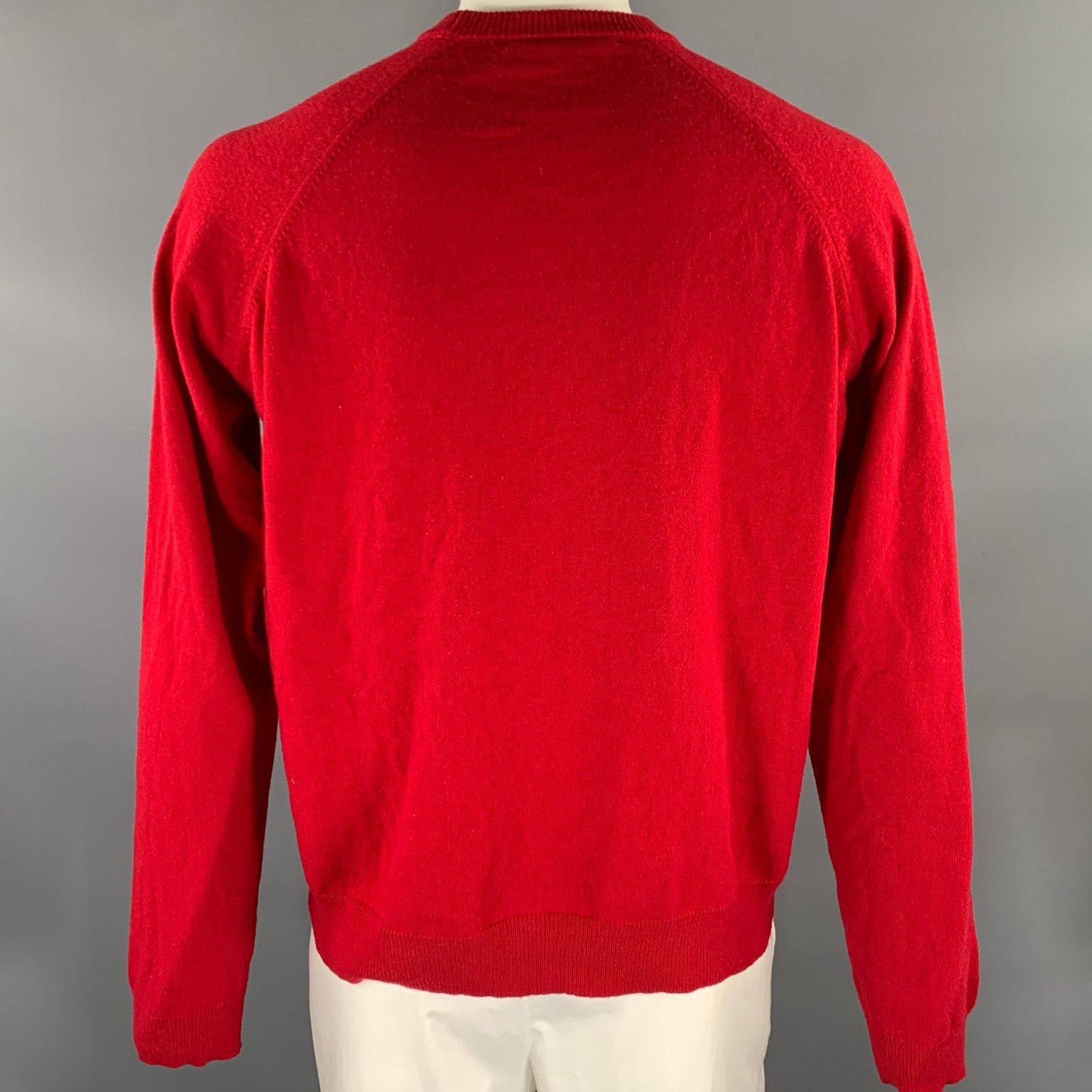 Haider Ackermann HAIDER ACKERMANN Red Knit Wool Cashmere Ribbed Sweater Size US L / EU 52-54 / 3 - 3 Thumbnail