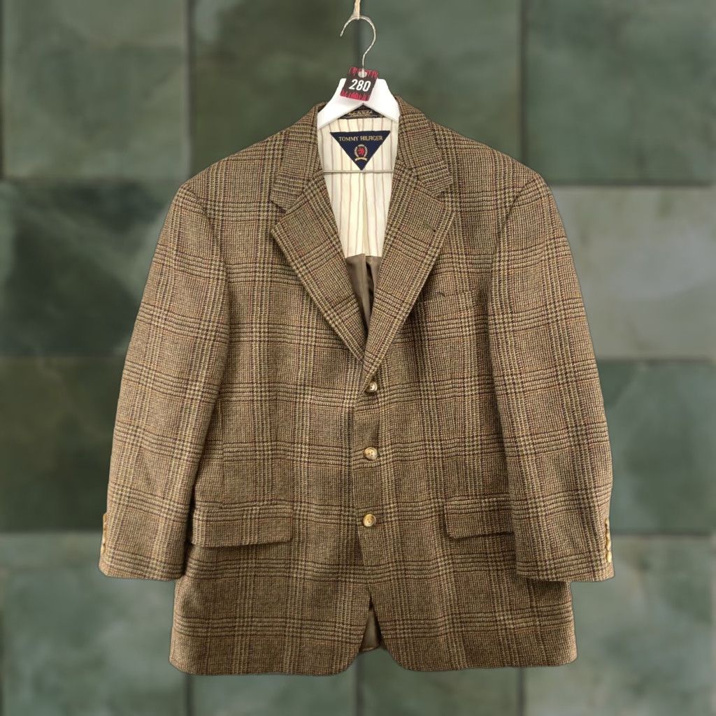 Tommy Hilfiger VINTAGE Tommy Hilfiger Sport Coat Jacket Mens 42 Wool Blend Plaid Single-Breasted Fall Winter Size US XS / EU 42 / 0 - 1 Thumbnail