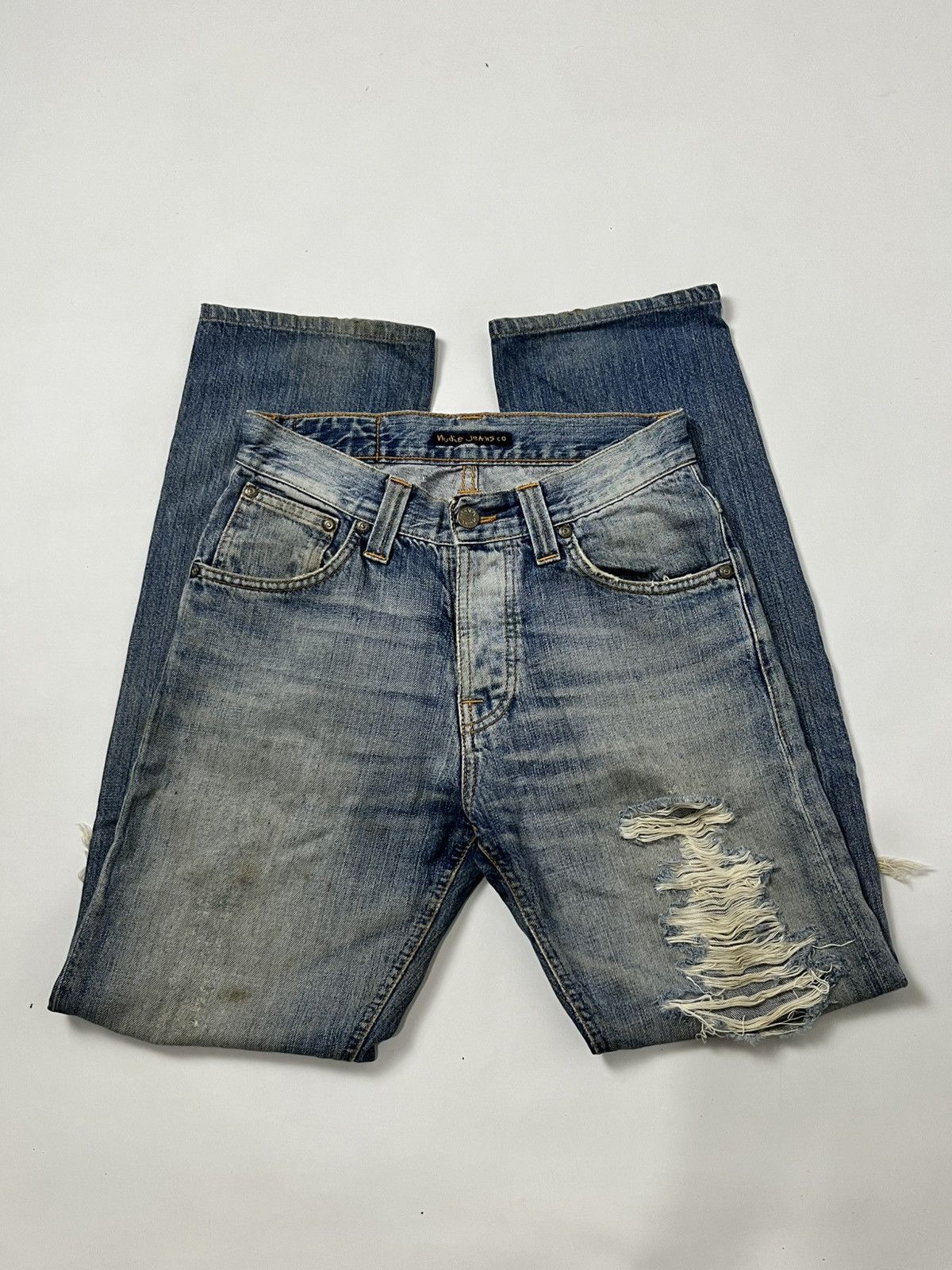 Nudie Jeans crazy distressed jeans by nudie Size US 28 / EU 44 - 3 Thumbnail