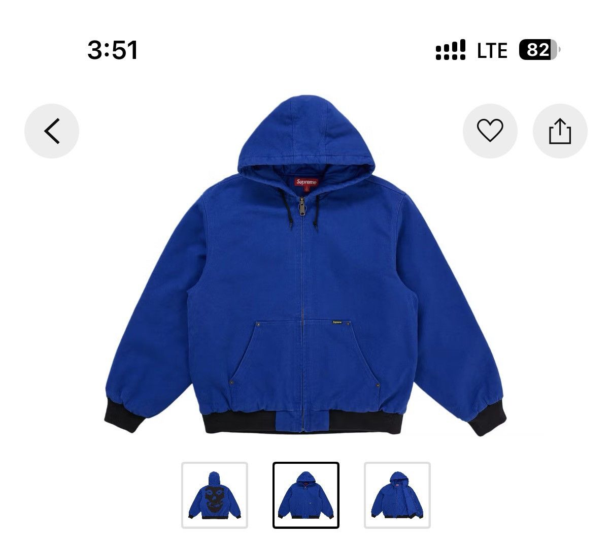 Misfits × Supreme Supreme The Misfits Hooded Work Jacket Size US L / EU 52-54 / 3 - 1 Thumbnail