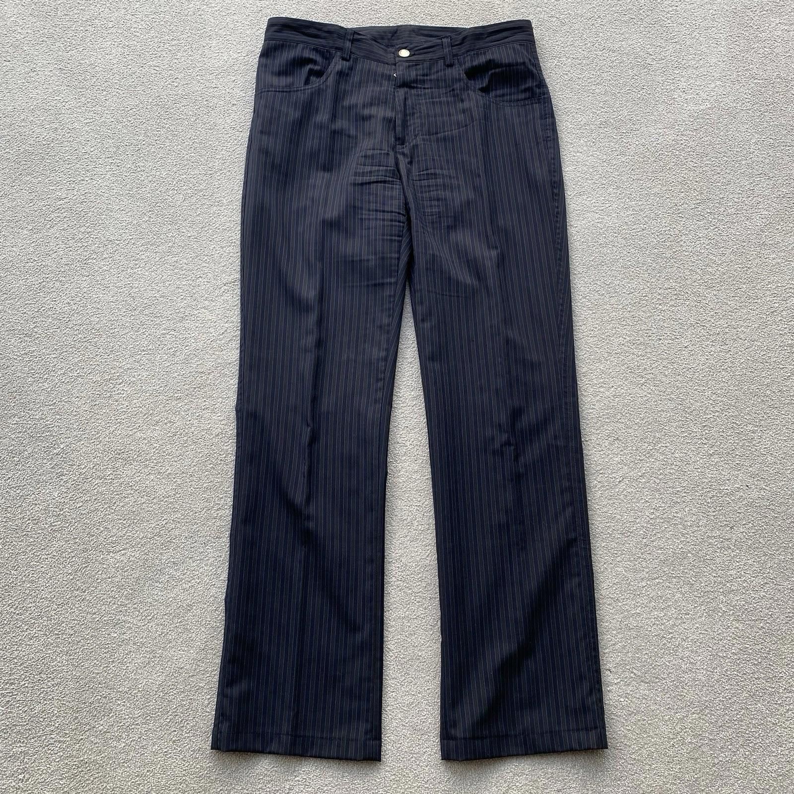 Prada Prada Men’s 100% Virgin Wool Striped Trousers Size 46 Navy Size US 30 / EU 46 - 1 Thumbnail