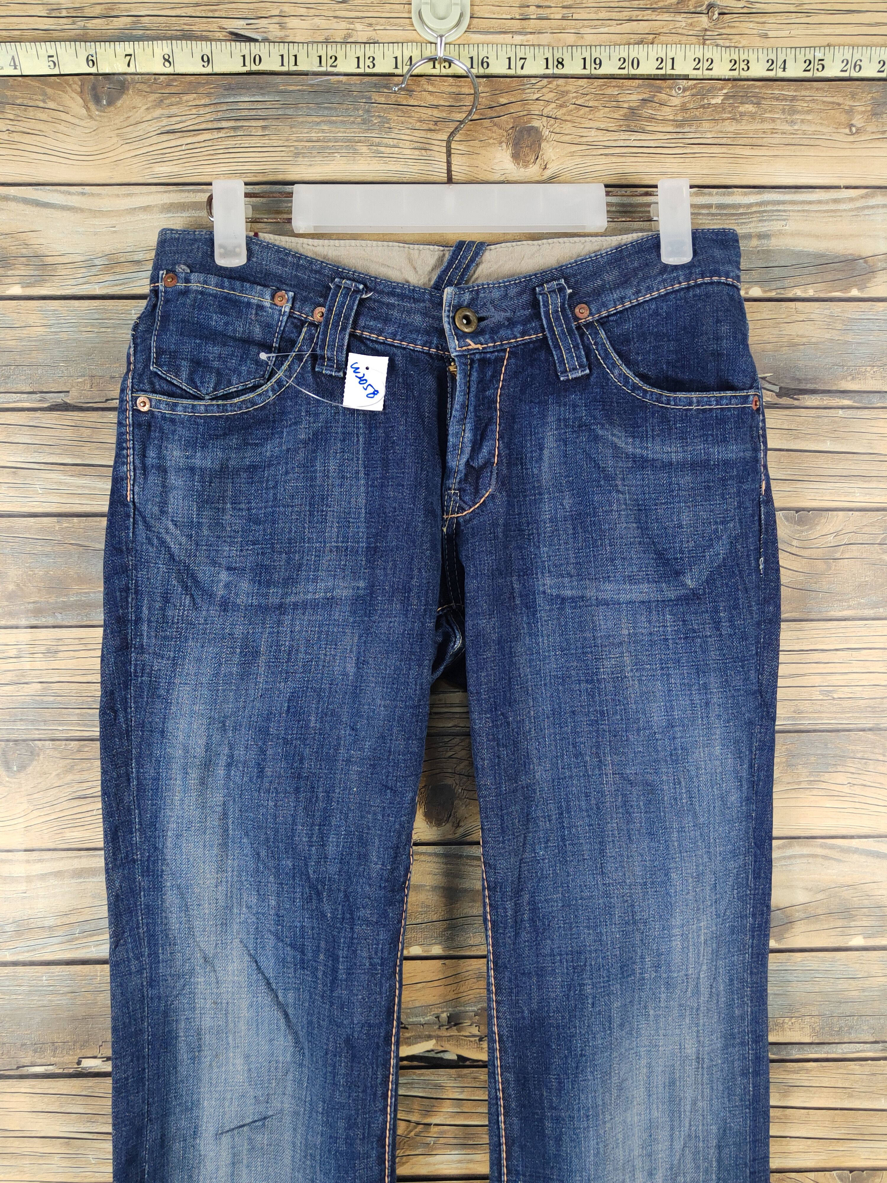 Japanese Brand Et Boite Dark Blue Distressed Ripped denim Jeans #W2058 Size 28" / US 6 / IT 42 - 2 Thumbnail