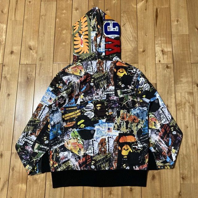 Bape BAPE Flyer Pattern Shark Full Zip Hoodie a bathing ape Size US S / EU 44-46 / 1 - 3 Thumbnail