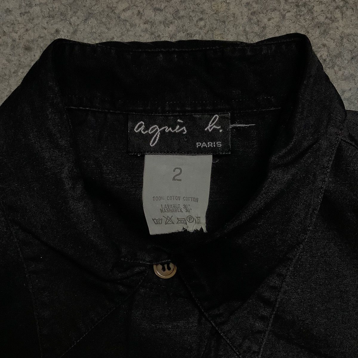 Designer × Japanese Brand × agnes b. Agnes B Oxford Shirt Black Crop Size XS / US 0-2 / IT 36-38 - 5 Thumbnail