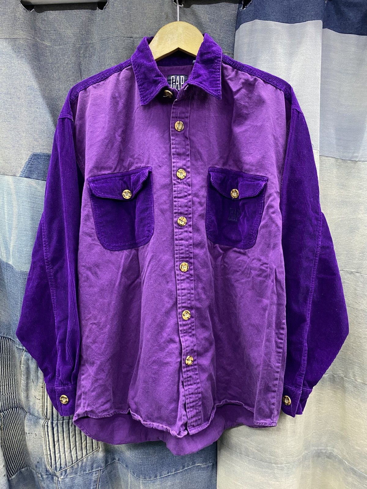 Designer × Gap × Vintage Vintage Gap 90s button shirt corduroy Size US L / EU 52-54 / 3 - 1 Thumbnail