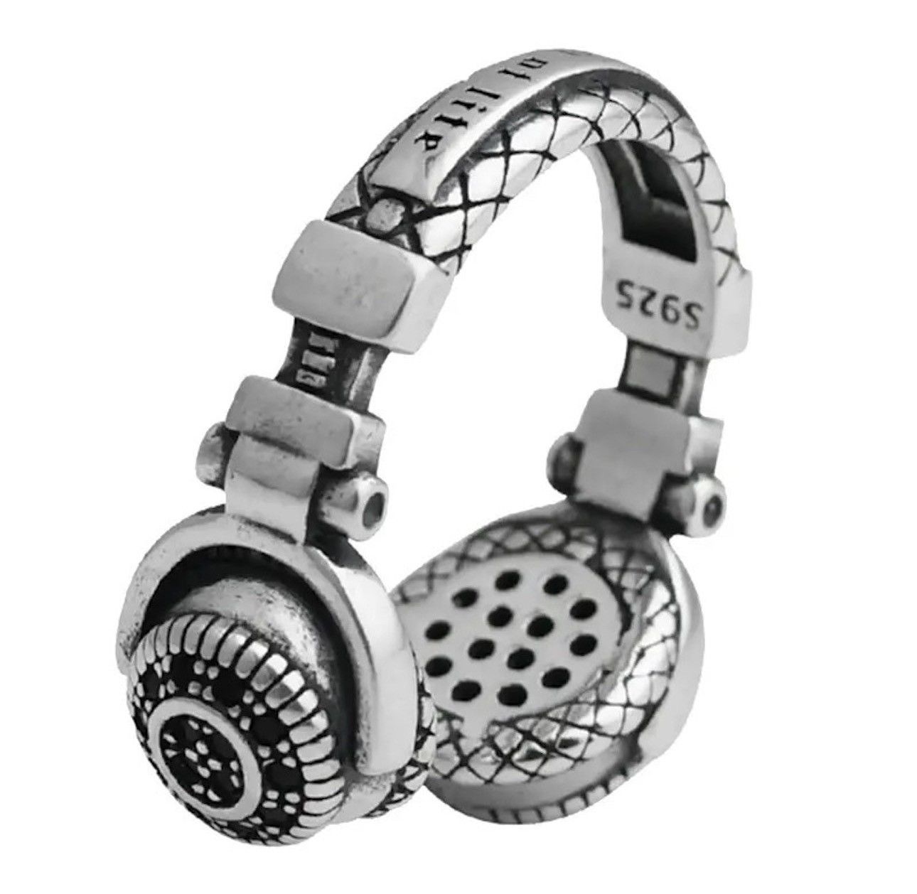 Jewelry × Vintage Retro Headphones Ring Skater Rap Size ONE SIZE - 1 Thumbnail