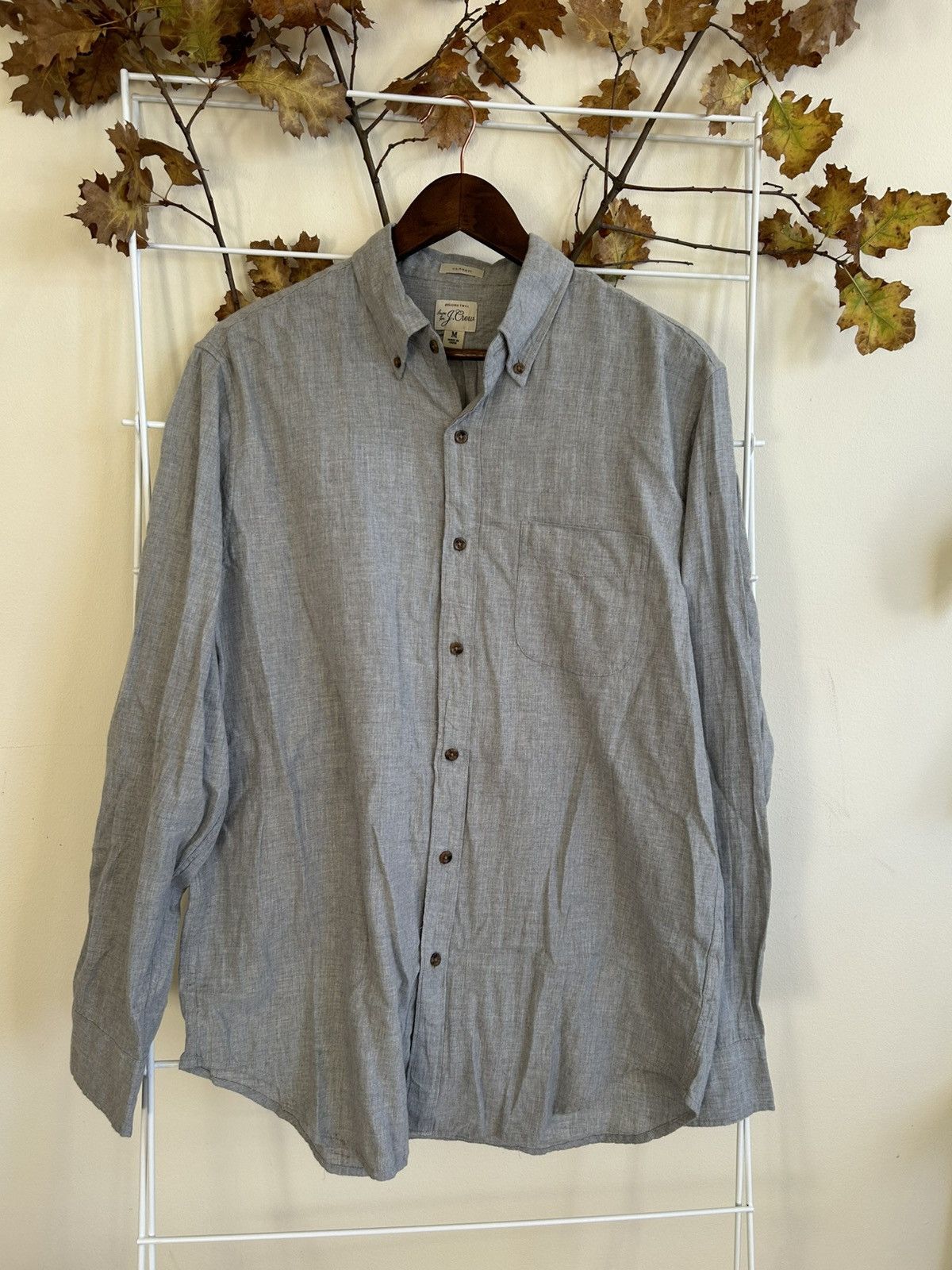 J.Crew Vintage J Crew brushed twill gray button up Size US M / EU 48-50 / 2 - 1 Thumbnail