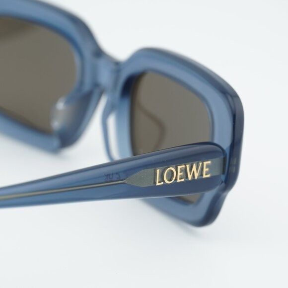 Loewe Loewe LW40158F 84E Sunglasses Shiny Blue Rectangle Frame Size ONE SIZE - 6 Thumbnail