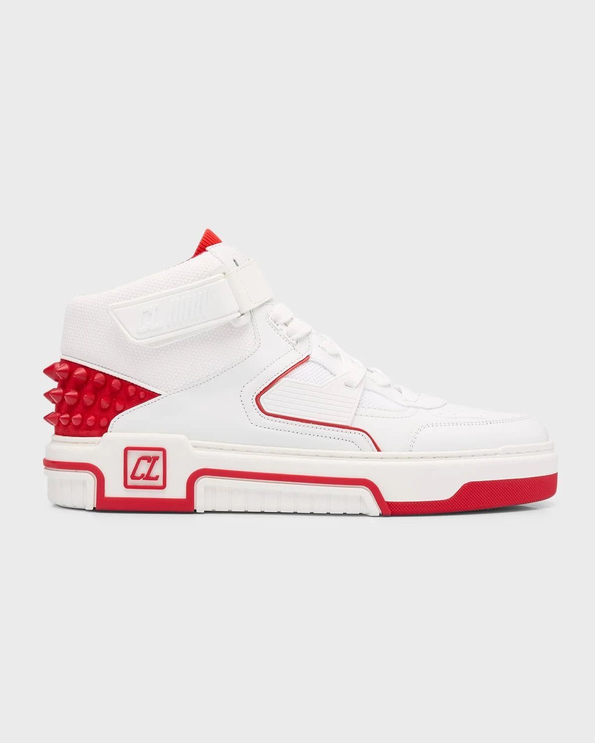 Christian Louboutin o1s1wg111024 Astroloubi Leather Sneakers in White & Red Size US 13 / EU 46 - 1 Thumbnail
