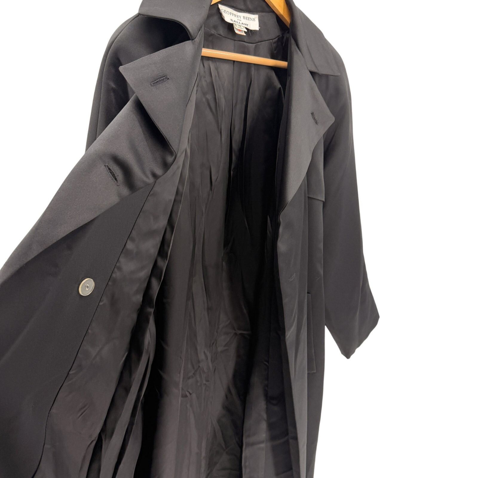 Geoffrey Beene Vintage 80s Black Jeweled Button Evening Trench Coat Size M / US 6-8 / IT 42-44 - 5 Thumbnail