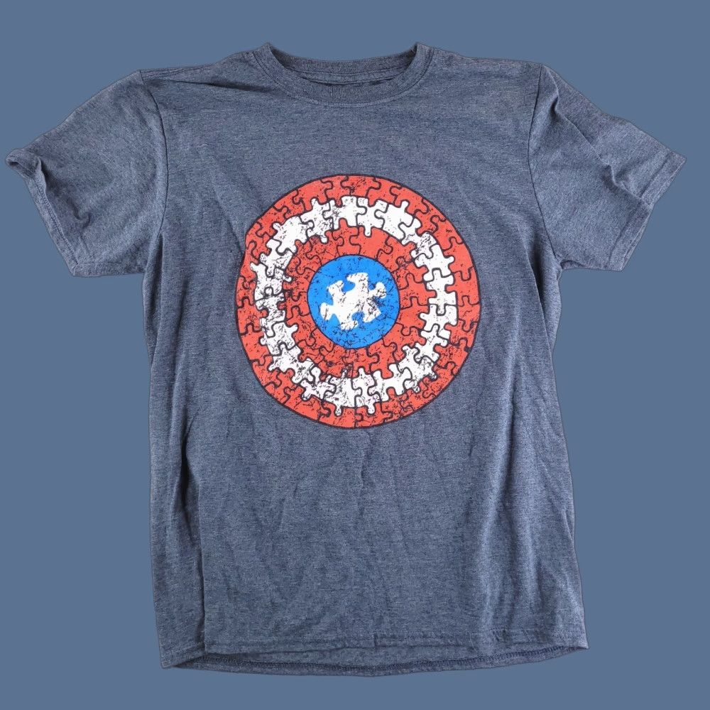 Vintage Marvel Shirt Mens Small Gray Short Sleeve Captain America Puzzle Shield Size US S / EU 44-46 / 1 - 1 Thumbnail
