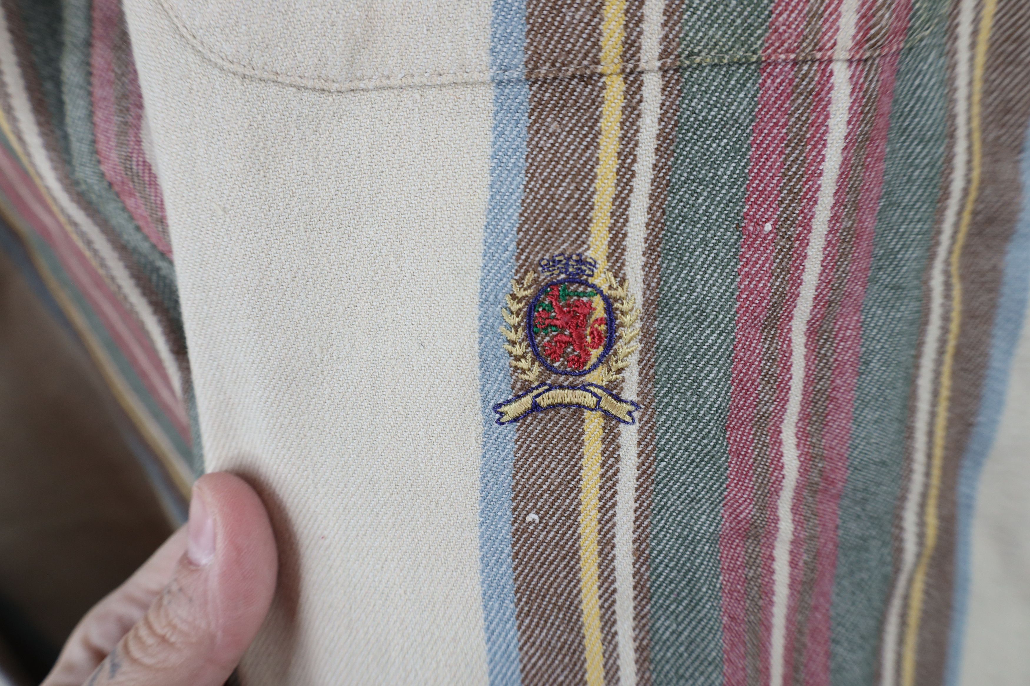 Tommy Hilfiger × Vintage Vintage 90s Tommy Hilfiger Striped Flannel Button Down Shirt Size US L / EU 52-54 / 3 - 4 Thumbnail