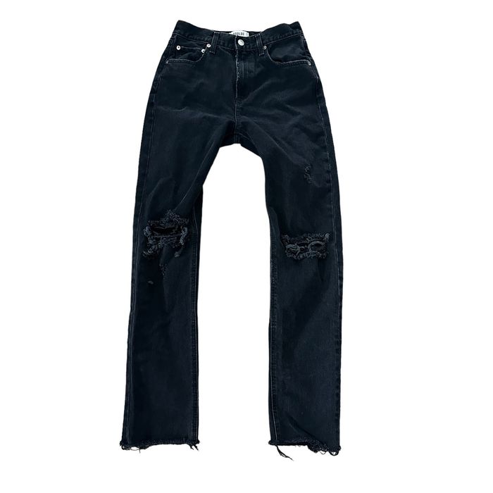 Agolde AGOLDE Cherie High Rise Straight Jean Distortion Black Wash