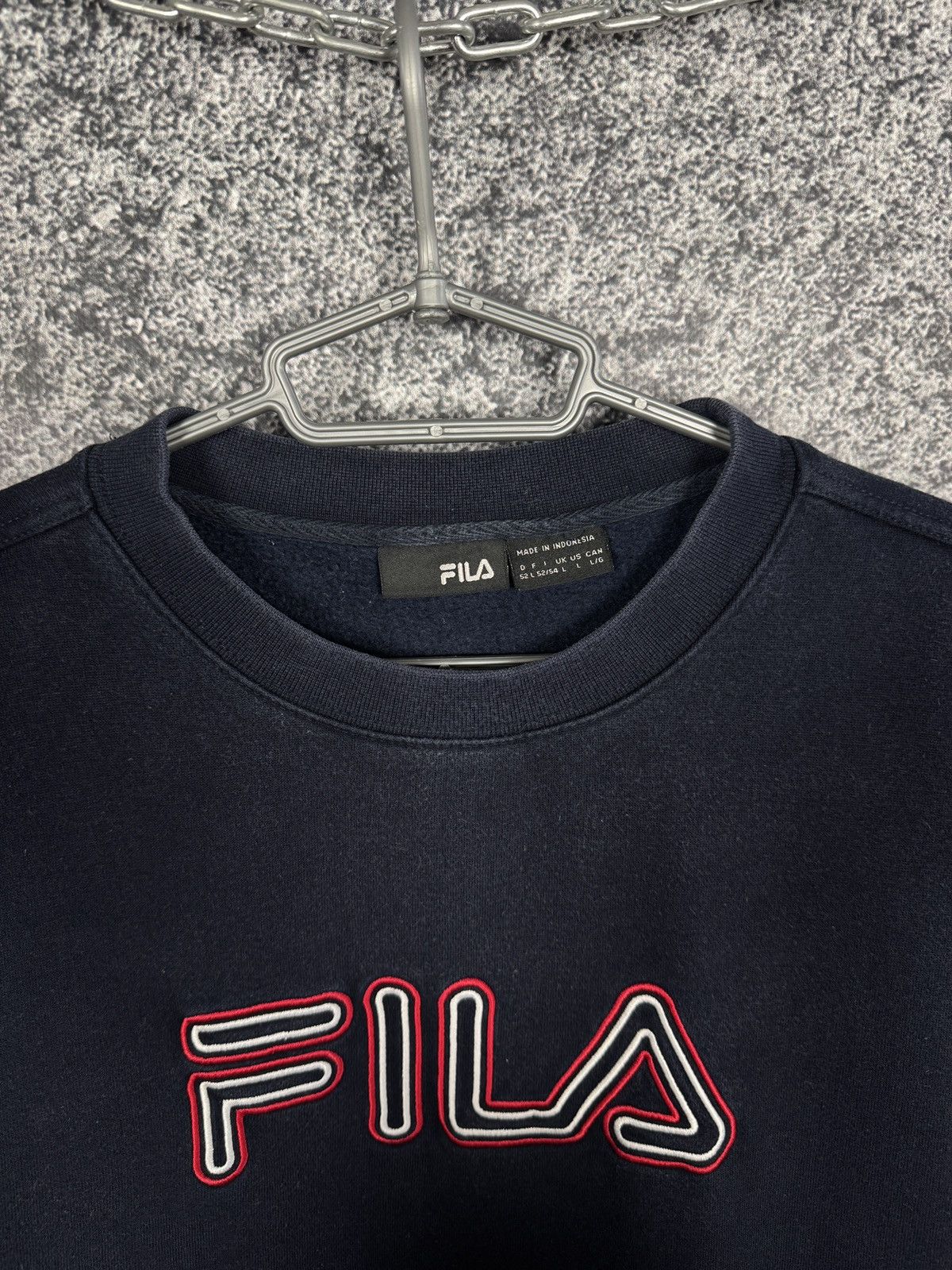 Fila Fila Vintage Crewneck Sweatshirt Big Embroidered Logo Size L Size US L / EU 52-54 / 3 - 6 Thumbnail