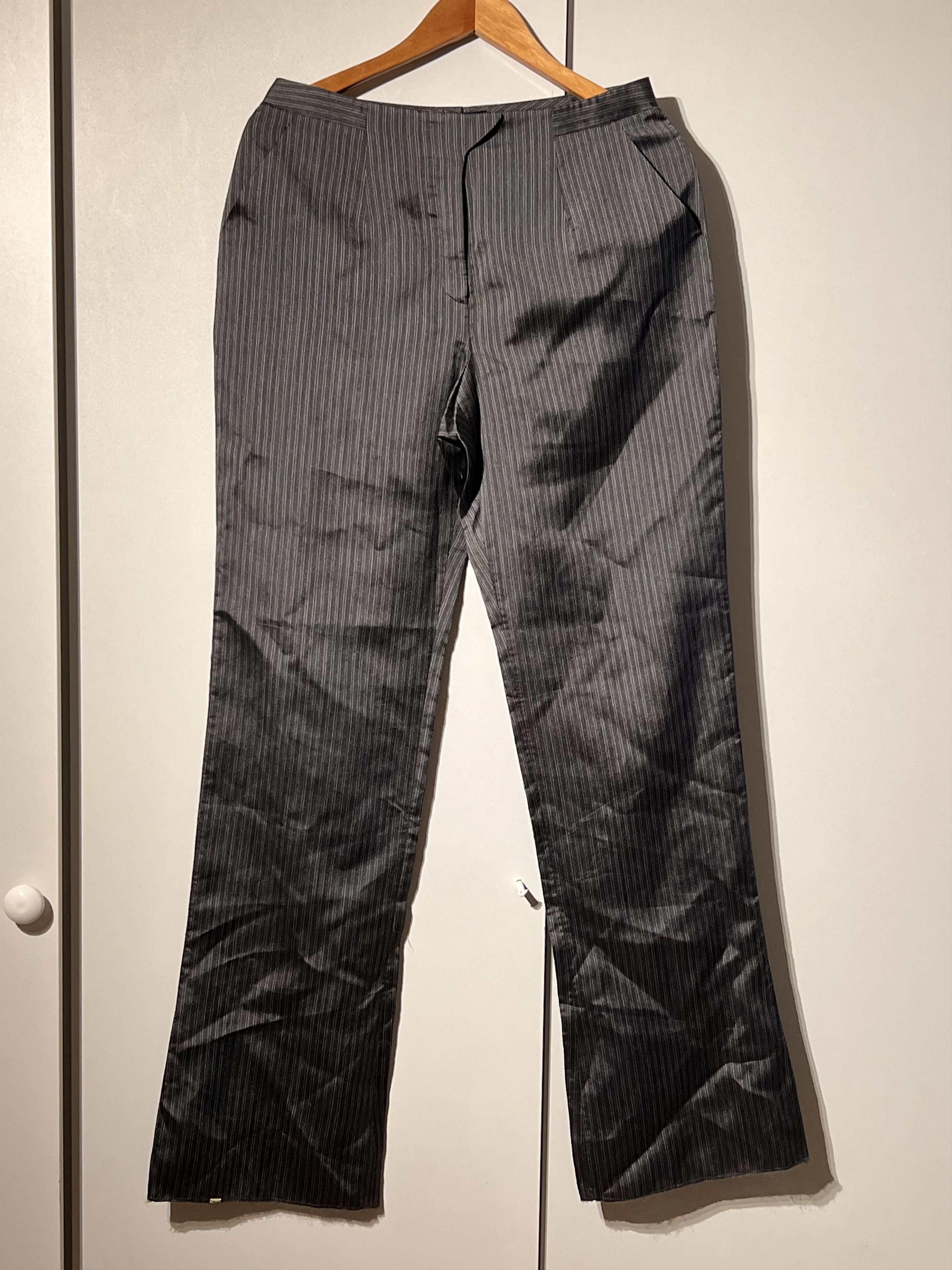 Giorgio Armani Vintage Giorgio Armani Silk Pinstripe Trousers Size 46S - 5 Thumbnail