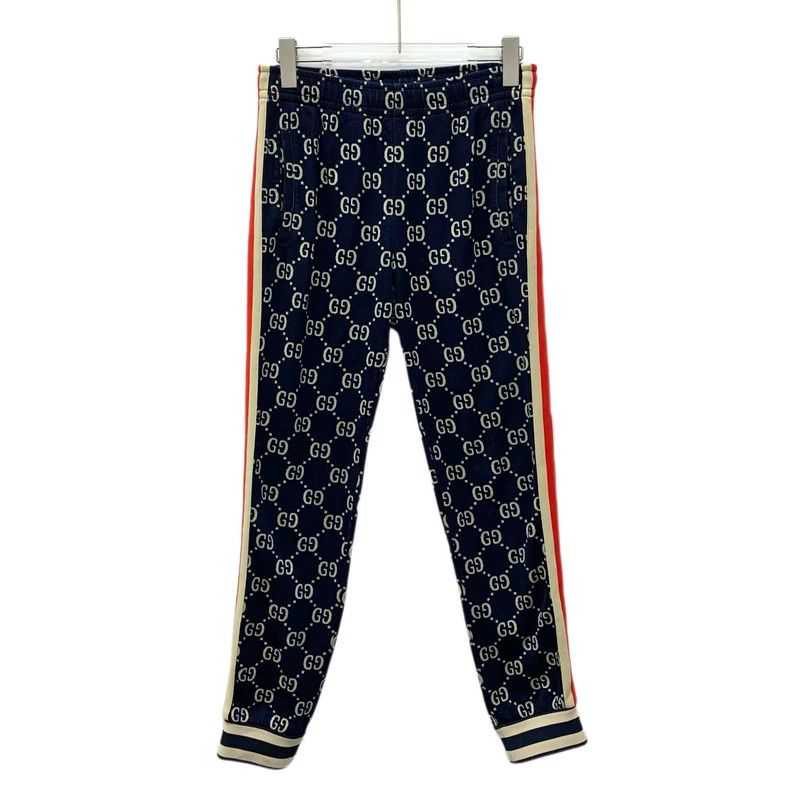 Gucci Gucci SizeXS Dark blue side stripe logo jacquand full-print Size US 27 - 1 Thumbnail